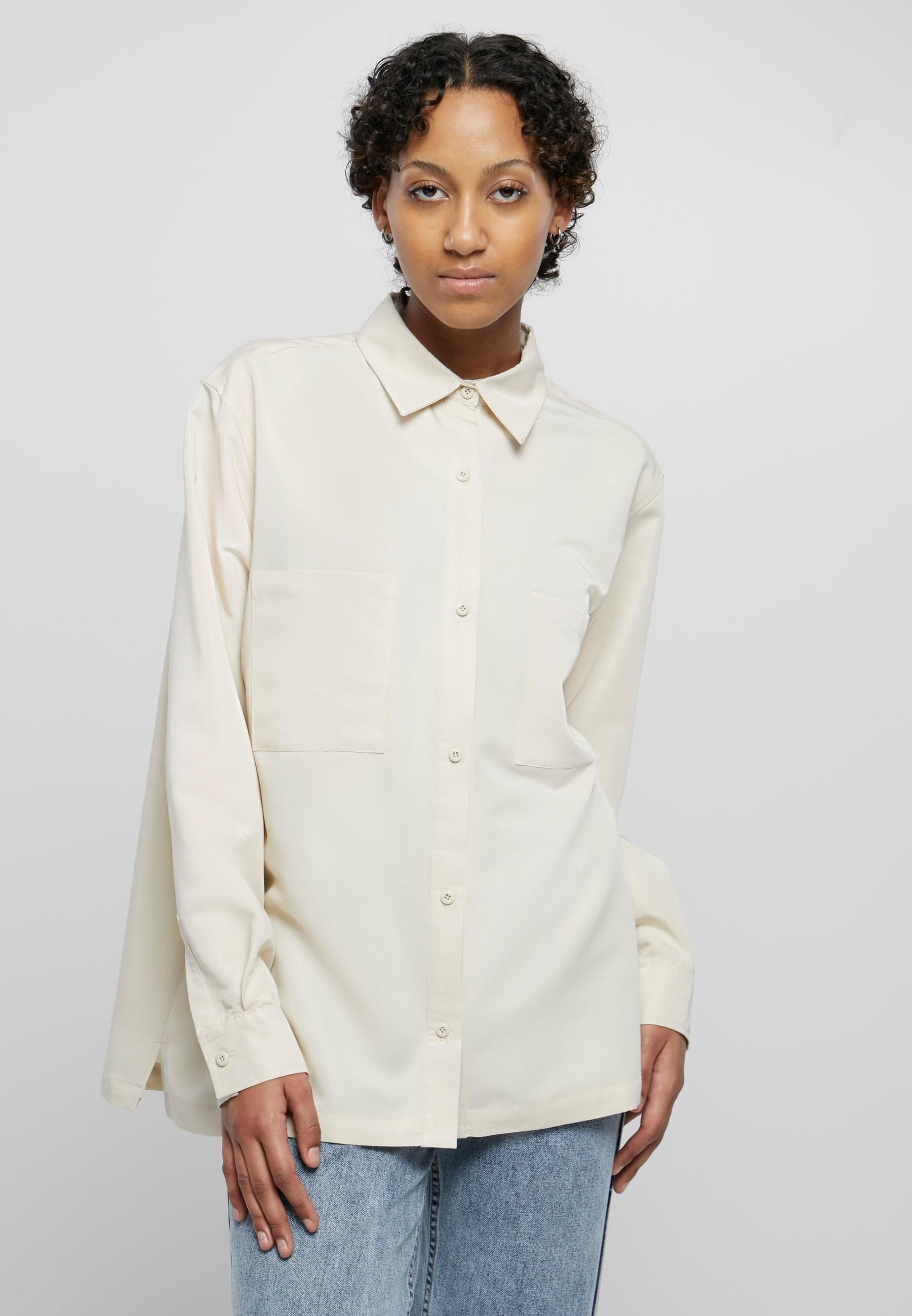 URBAN CLASSICS Langarmhemd »Urban Classics Damen Ladies Oversized Twill Shirt«