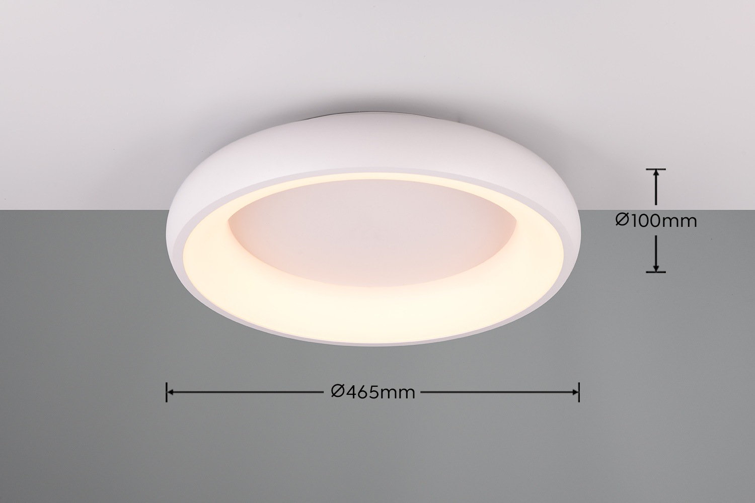 TRIO Leuchten LED Deckenleuchte »CARDONA, runde LED Deckenlampe Büro, Ø 46cm, 3300 Lumen 29W, dimmbar«, 1 flammig, Leuchtmittel LED-Board | LED fest integriert, CCT - Lichtfarbe einstellbar 2300/3000/4000K, auch Wandmontage möglich