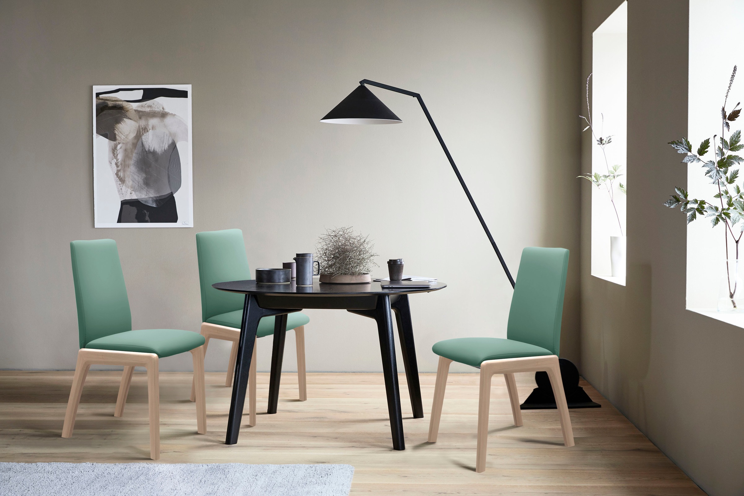 Stressless® Polsterstuhl »Laurel«, Leder PALOMA, Low Back, Größe L, mit abgerundeten Beinen in Eiche gekalkt