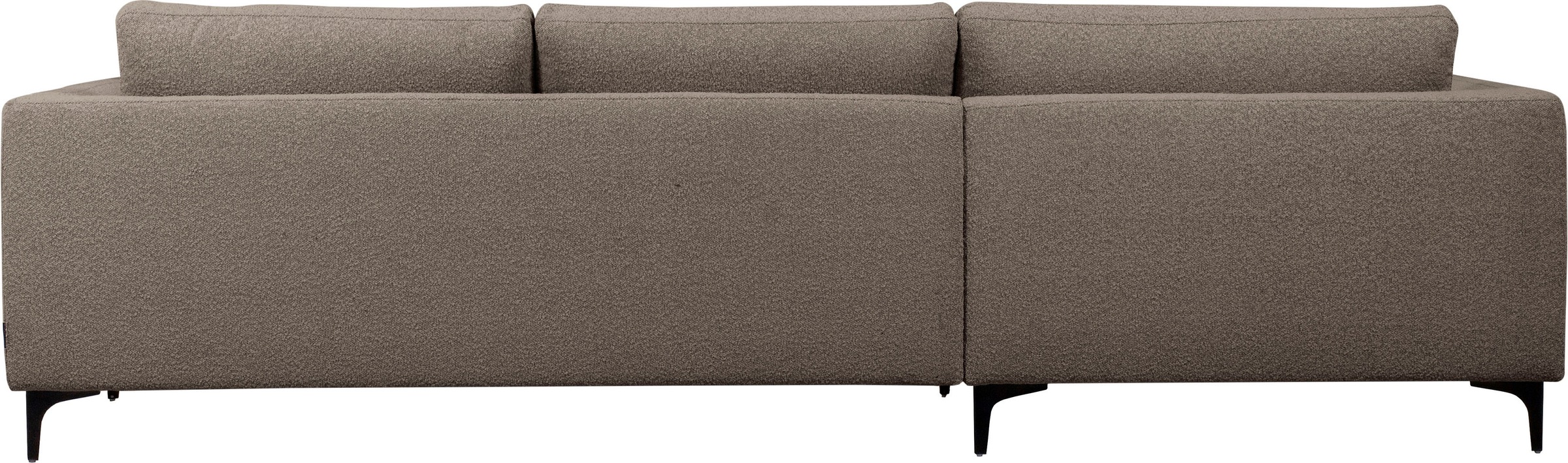 Places of Style Ecksofa »Nixon«, mit Federn für besseren Sitzkomfort, mit schwarzen Metallbeinen