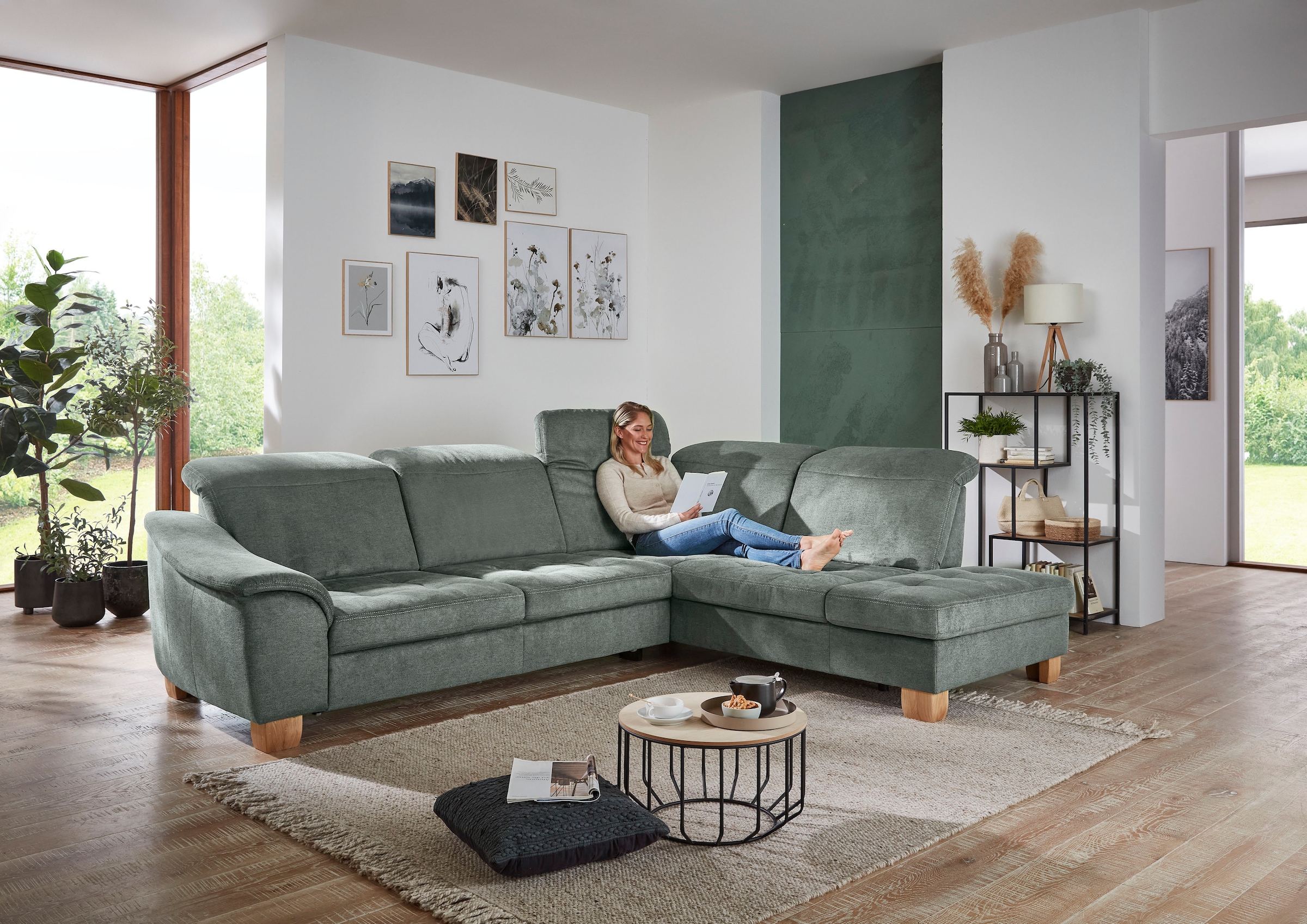 Die PlanBar Ecksofa "PP-LA23145" inkl. Kopfpolsterverstellung, Federkernpol günstig online kaufen