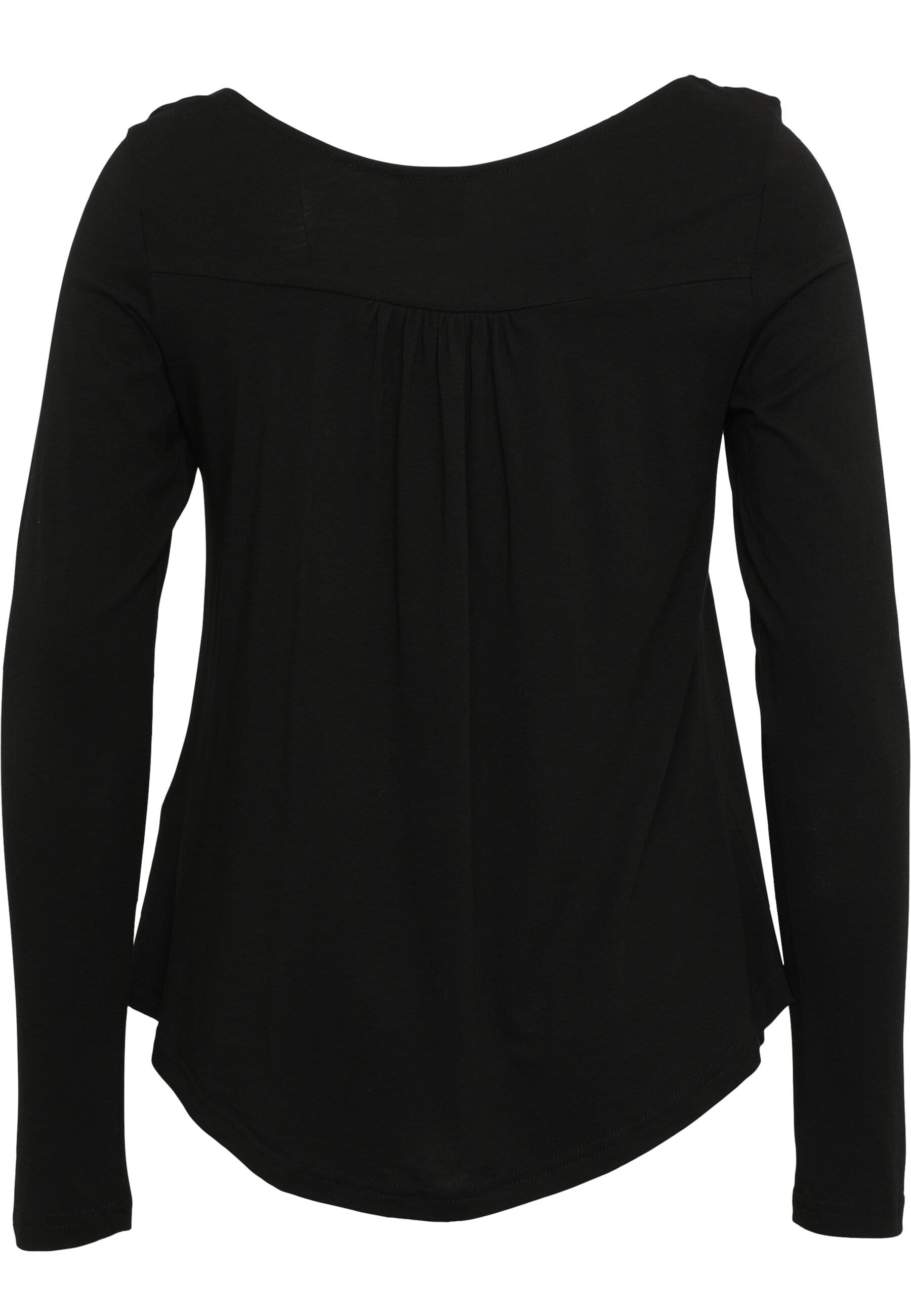 URBAN CLASSICS Longsleeve »Urban Classics Damen Ladies Viscose Button Up Longsleeve«, (1 tlg.)