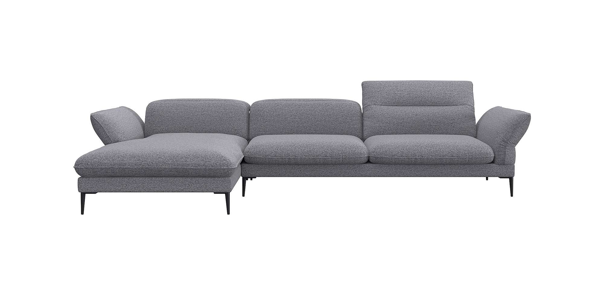 FLEXLUX Ecksofa »Salino, Funktionssofa mit Recamiere, Relaxsofa, Ecksofa«, Sofa mit Arm- und Kopfteil-Verstellungen, Kaltschaum & Stahl-Wellen