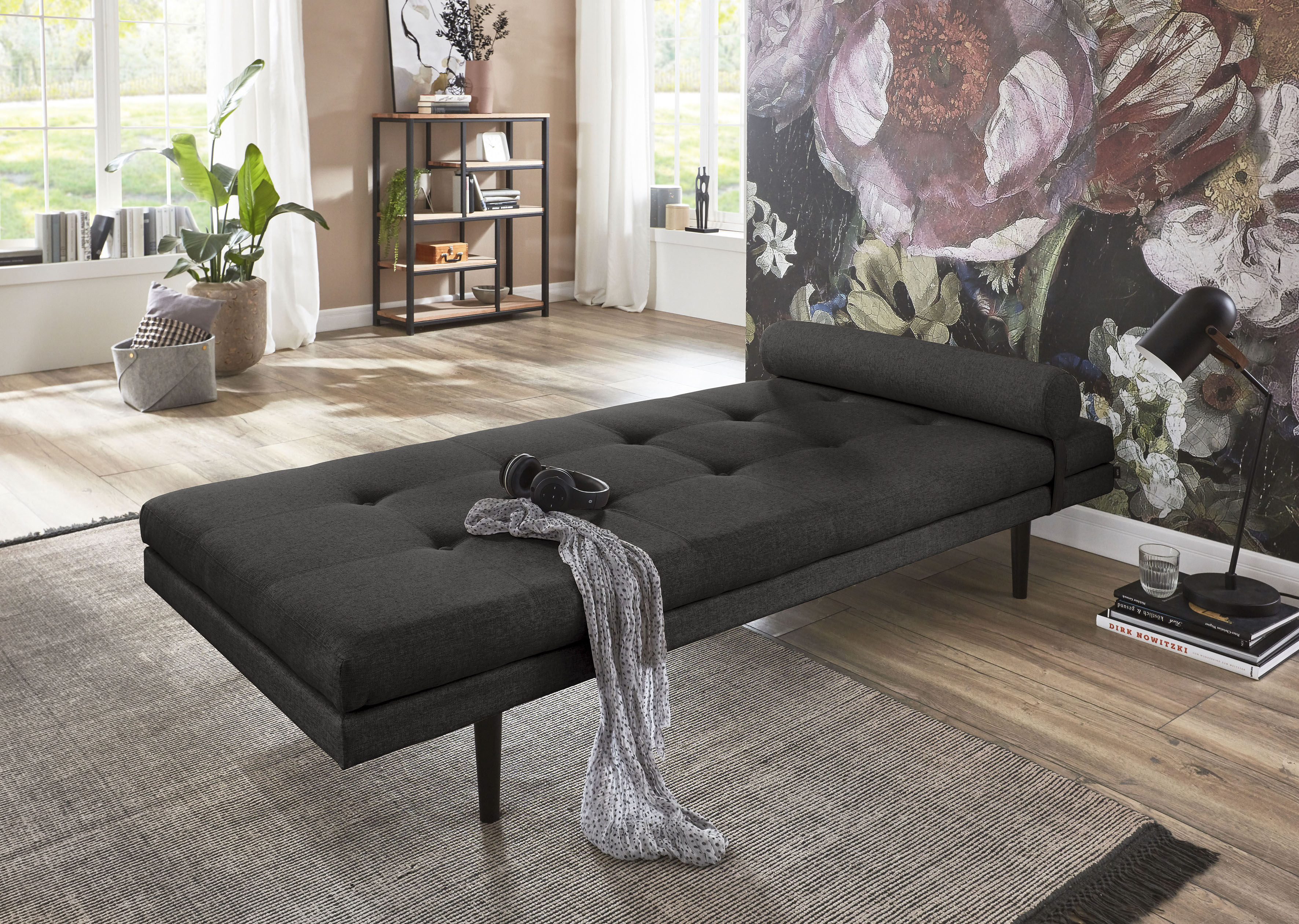 OTTO home Chaiselongue "Bergen" Tagesliege im Japanischen Stil, inklusive arretierbarer Nackenrolle