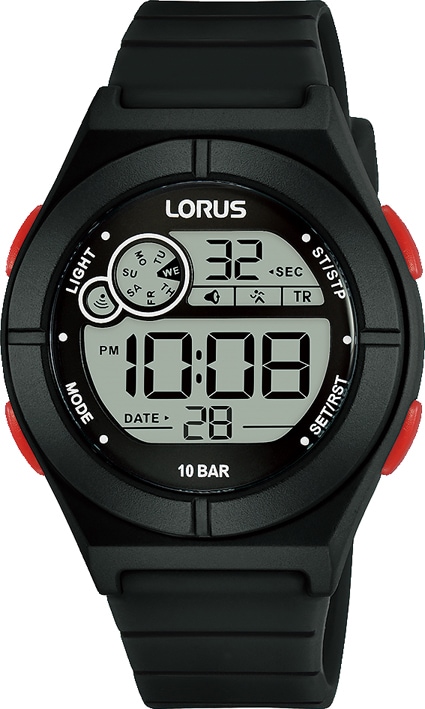 LORUS Chronograph »R2363NX9«, Armbanduhr, Quarzuhr, Kinderuhr, Digitalanzeige, ideal als Geschenk