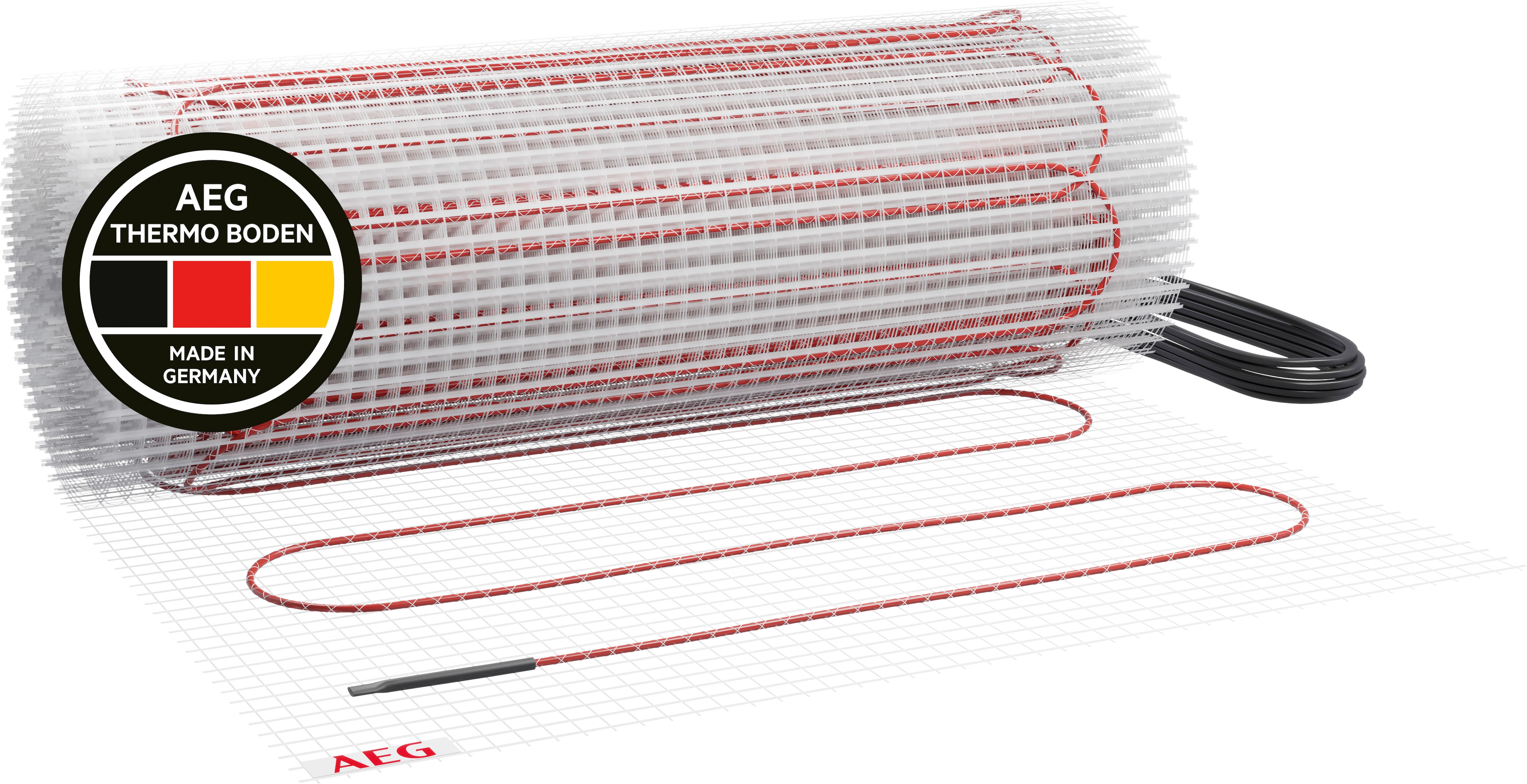AEG Haustechnik Fußbodenheizung "Basis Thermo Boden "TBS TB 160/8"" Elektrische Fußbodenheizung, Heizmatte 8 m², 160 W/m²