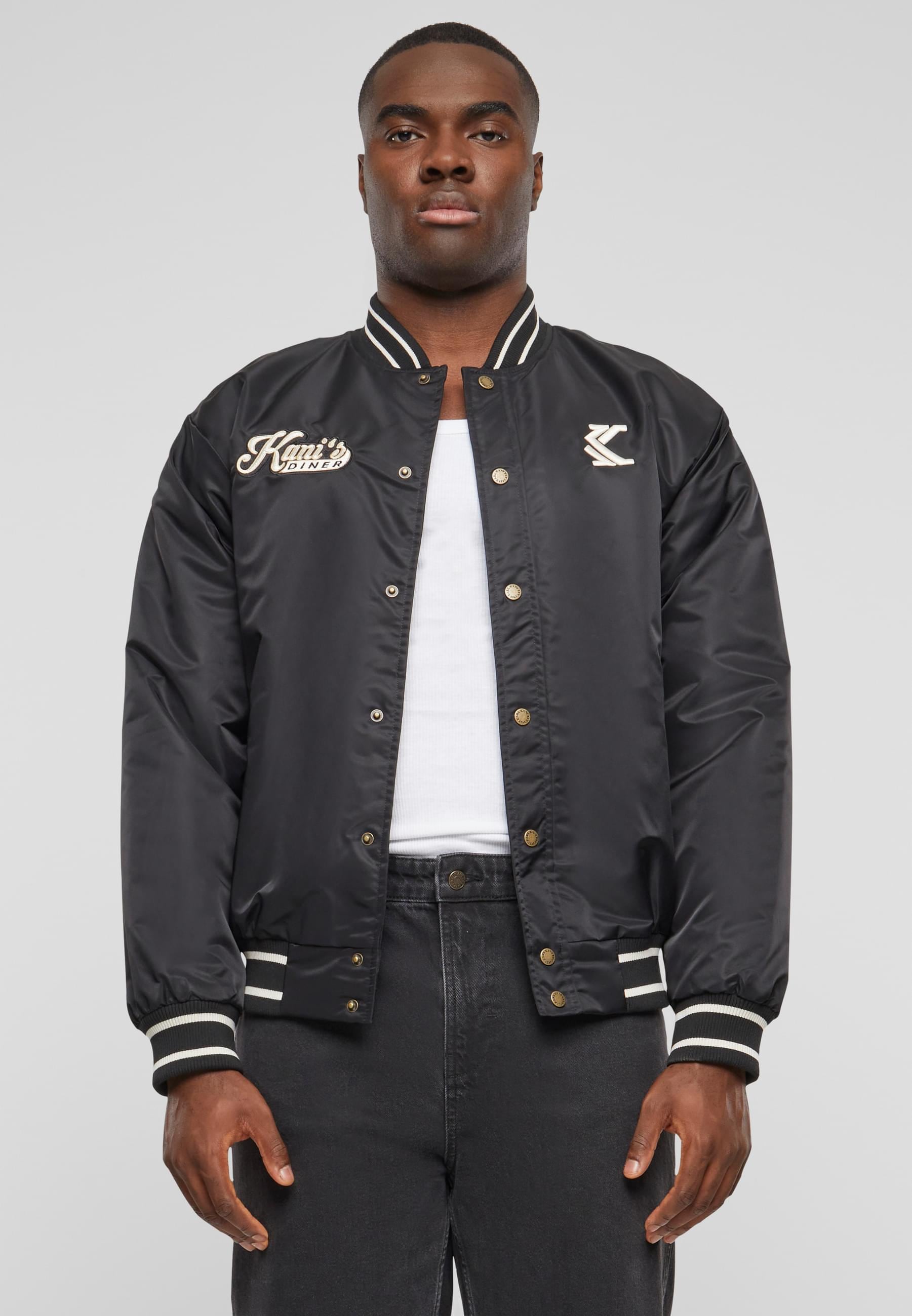 Karl Kani Allwetterjacke »Karl Kani Herren Karl Kani OG Diner Bowling Jacket«, (1 St.), ohne Kapuze