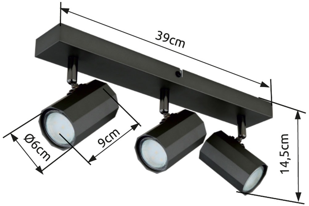 GLOBO LIGHTING Deckenstrahler »JAMES«, Leuchtmittel GU10 | ohne Leuchtmittel, Deckenspot/grau/Wohnzimmer/Flur/Schlafzimmer