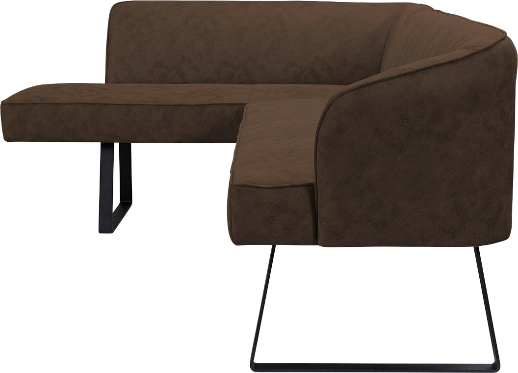 exxpo - sofa fashion Eckbank »Americano«, mit Keder und Metallfüßen, Bezug  in verschiedenen Qualitäten bestellen | BAUR