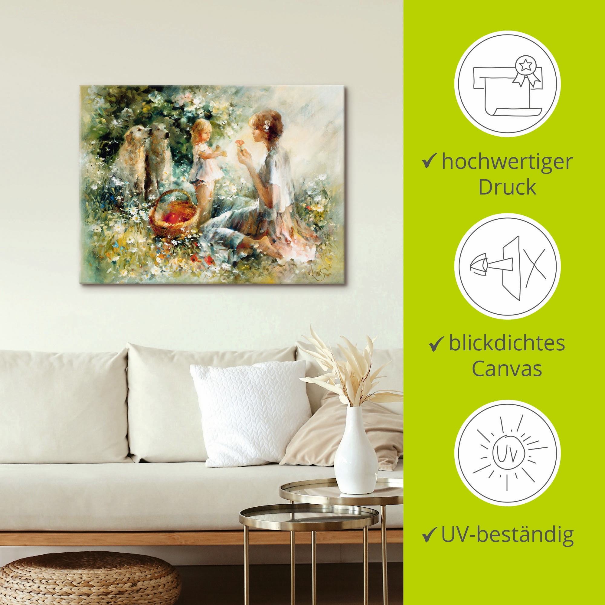 Artland Wandbild »Picknick«, Gruppen & Familien, (1 St.), als Leinwandbild, Poster, Wandaufkleber in verschied. Größen