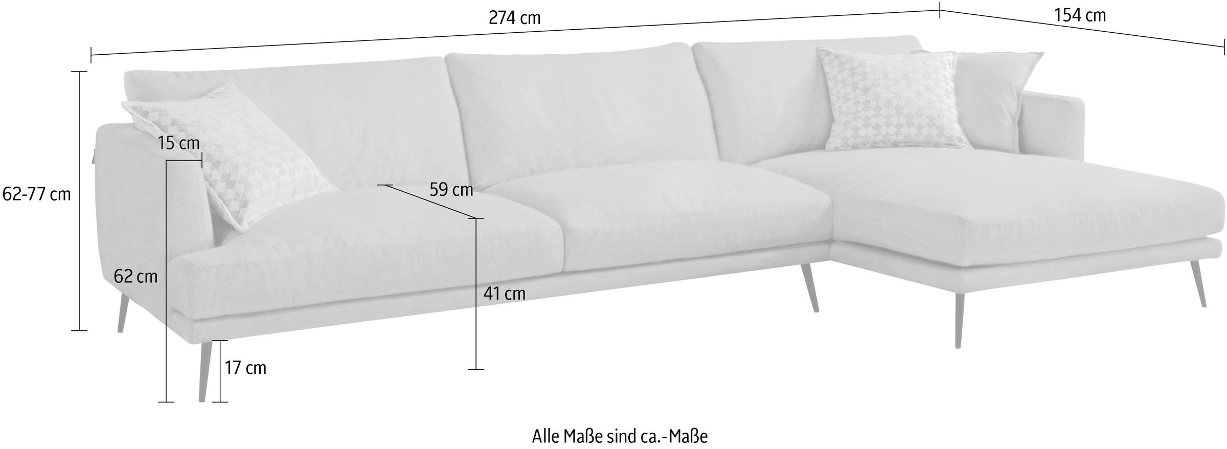 Egoitaliano Ecksofa »Sophia, Designsofa mit extrakomfortablem Sitzkomfort«, mit Daunenfederung, L-Form