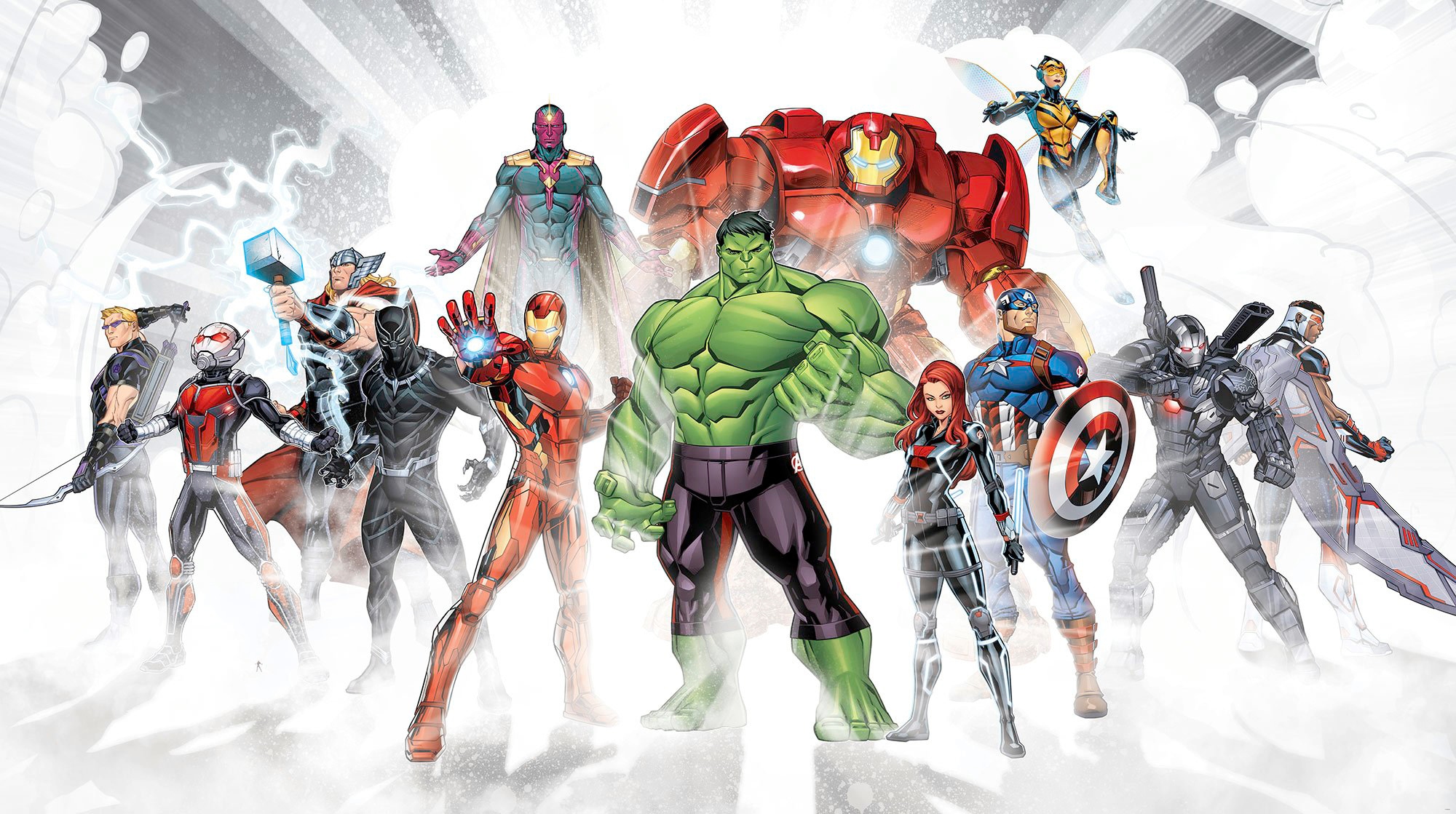 Komar Fototapete »Avengers Unite«, bedruckt-Comic-Retro-mehrfarbig, x Höhe) Raten auf | cm 500x280 (Breite BAUR