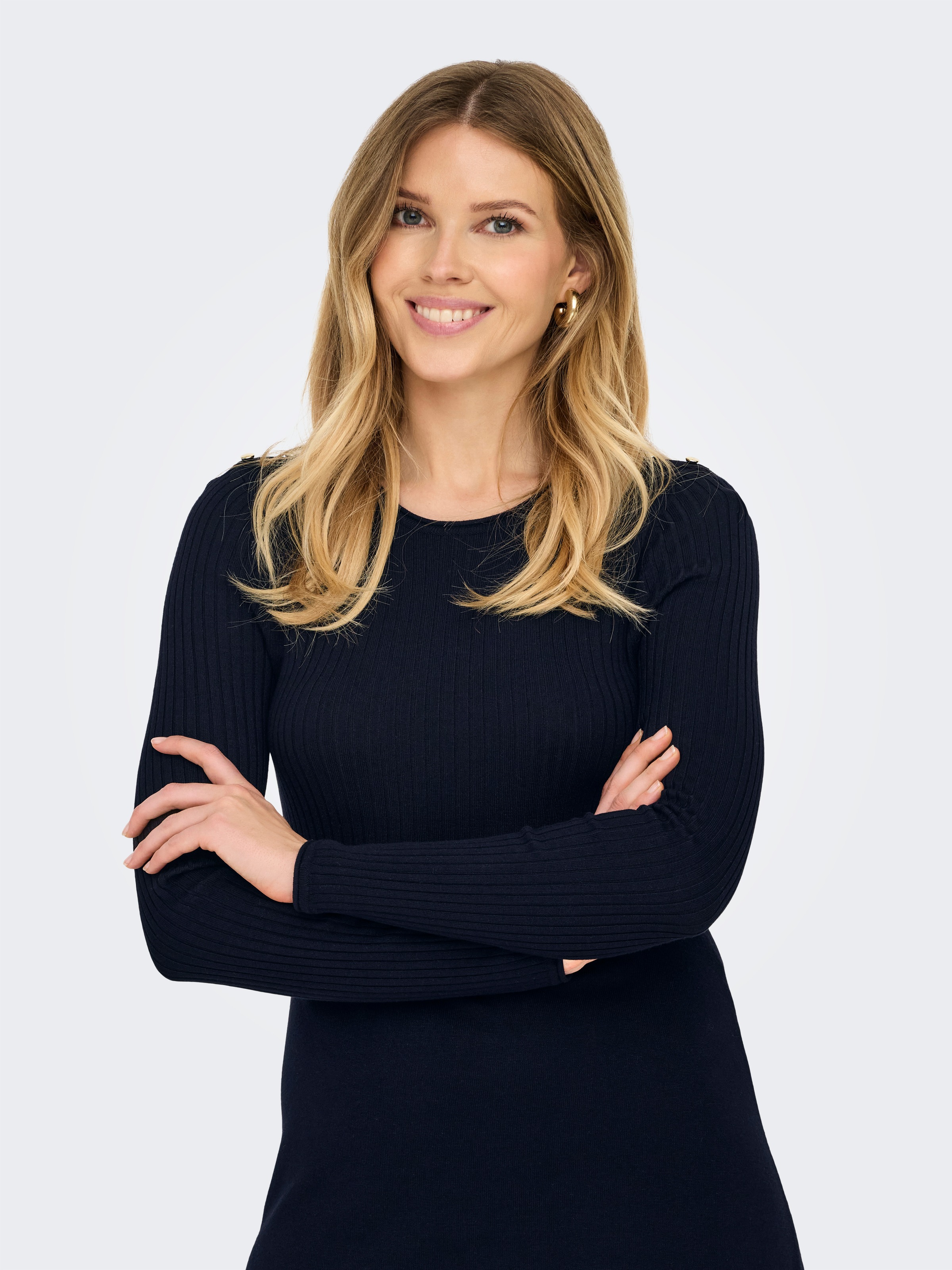 ONLY Midikleid "ONLMILA SL BUTTON O-NECK DRESS EX KNT" Sommerkleid günstig online kaufen