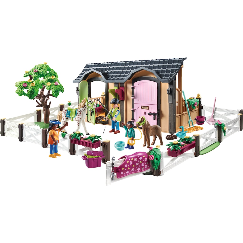 Playmobil® Konstruktions-Spielset »Reitunterricht mit Pferdeboxen (70995), Country«, (211 St.)