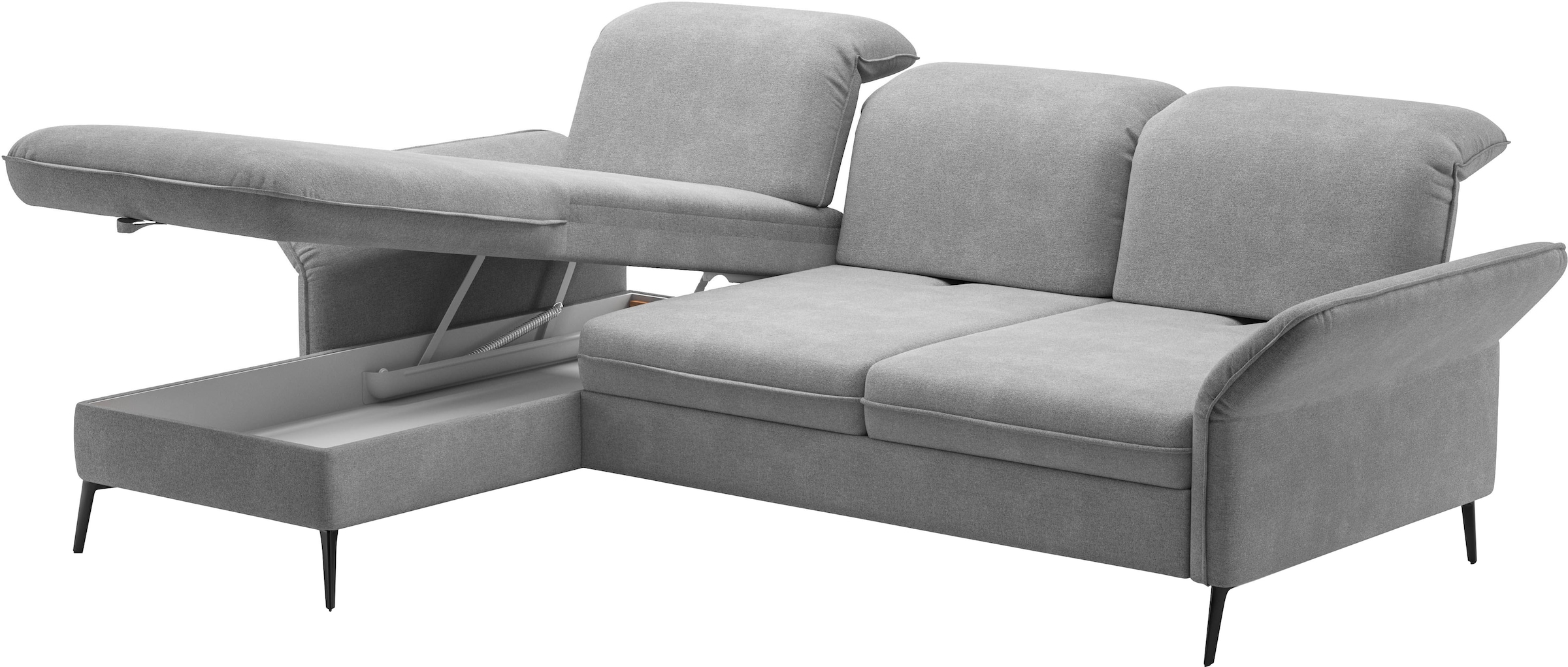 sit&more Ecksofa »Emely«, mit Sitztiefenverstellung optional mit Bettfunktion und Bettkasten