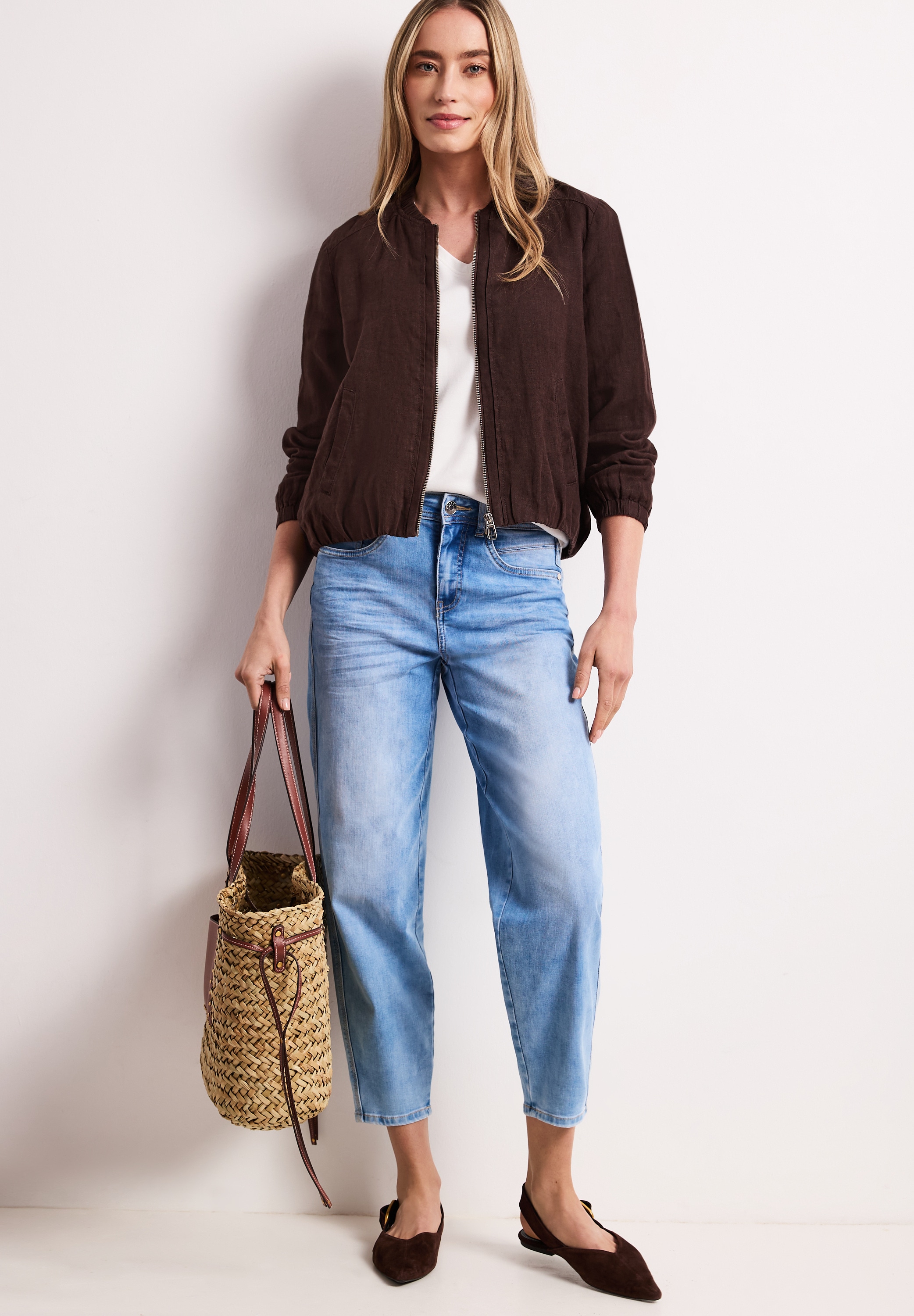 STREET ONE Blouson ohne Kapuze aus Leinen