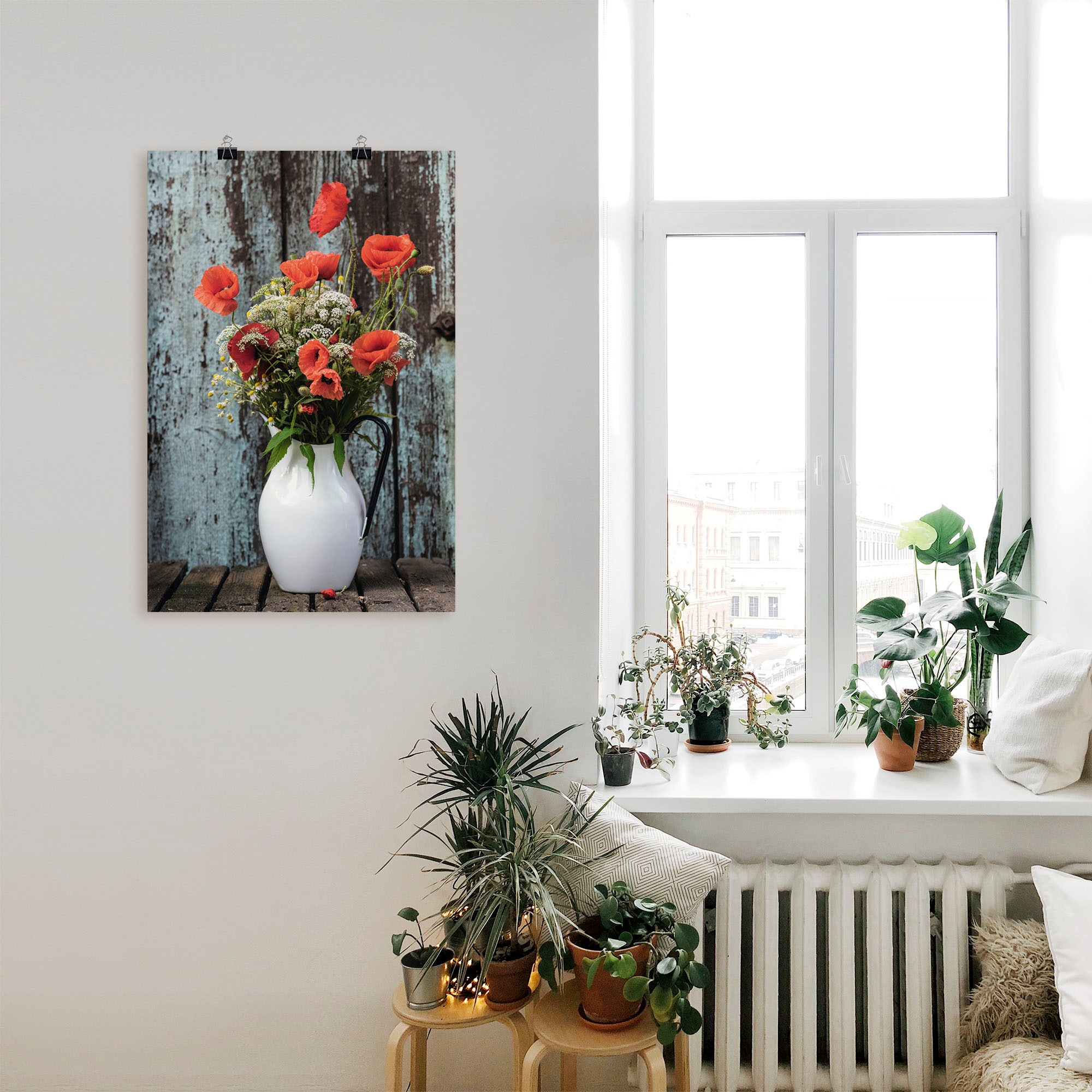 Artland Wandbild "Krug mit Mohnblumen", Blumen, (1 St.), als Alubild, Outdo günstig online kaufen