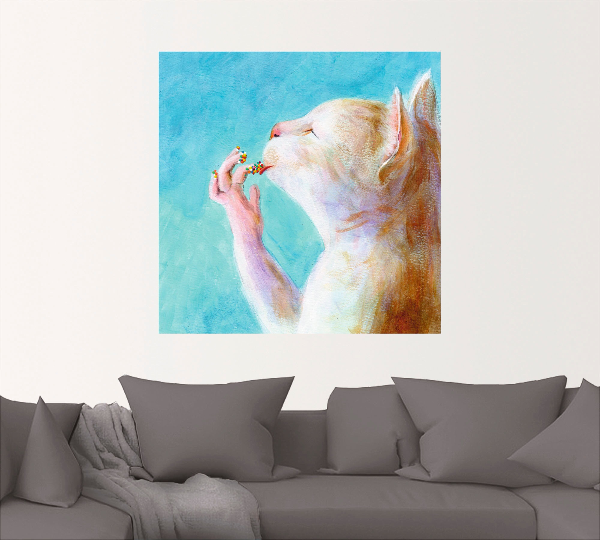 Artland Wandbild "Naschkatze", Haustiere, (1 St.), als Leinwandbild, Poster günstig online kaufen