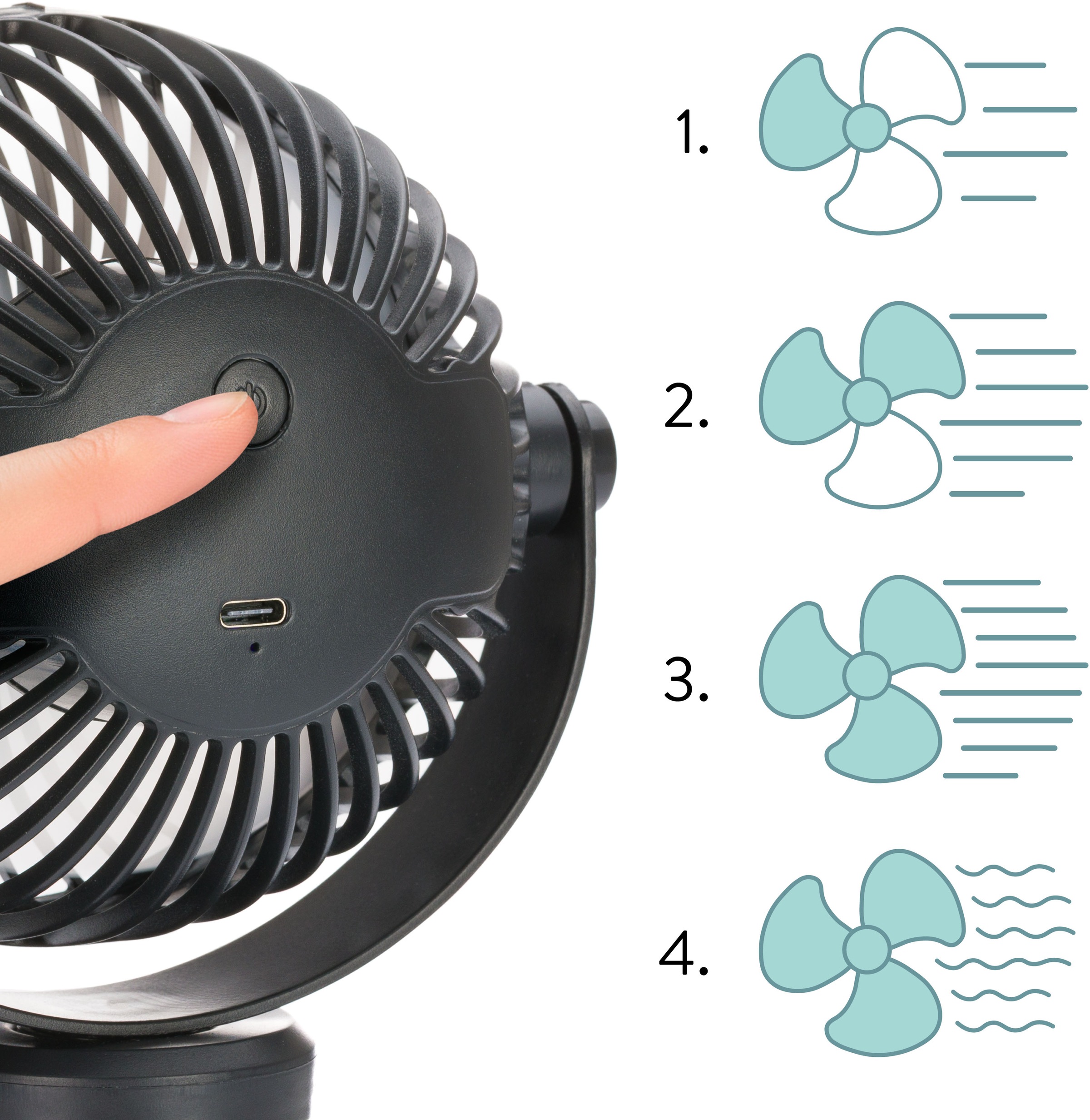 Fillikid Mini USB-Ventilator »Breeze« für Kinderwagen, Bett, Autositz, Tisch u. v. m.