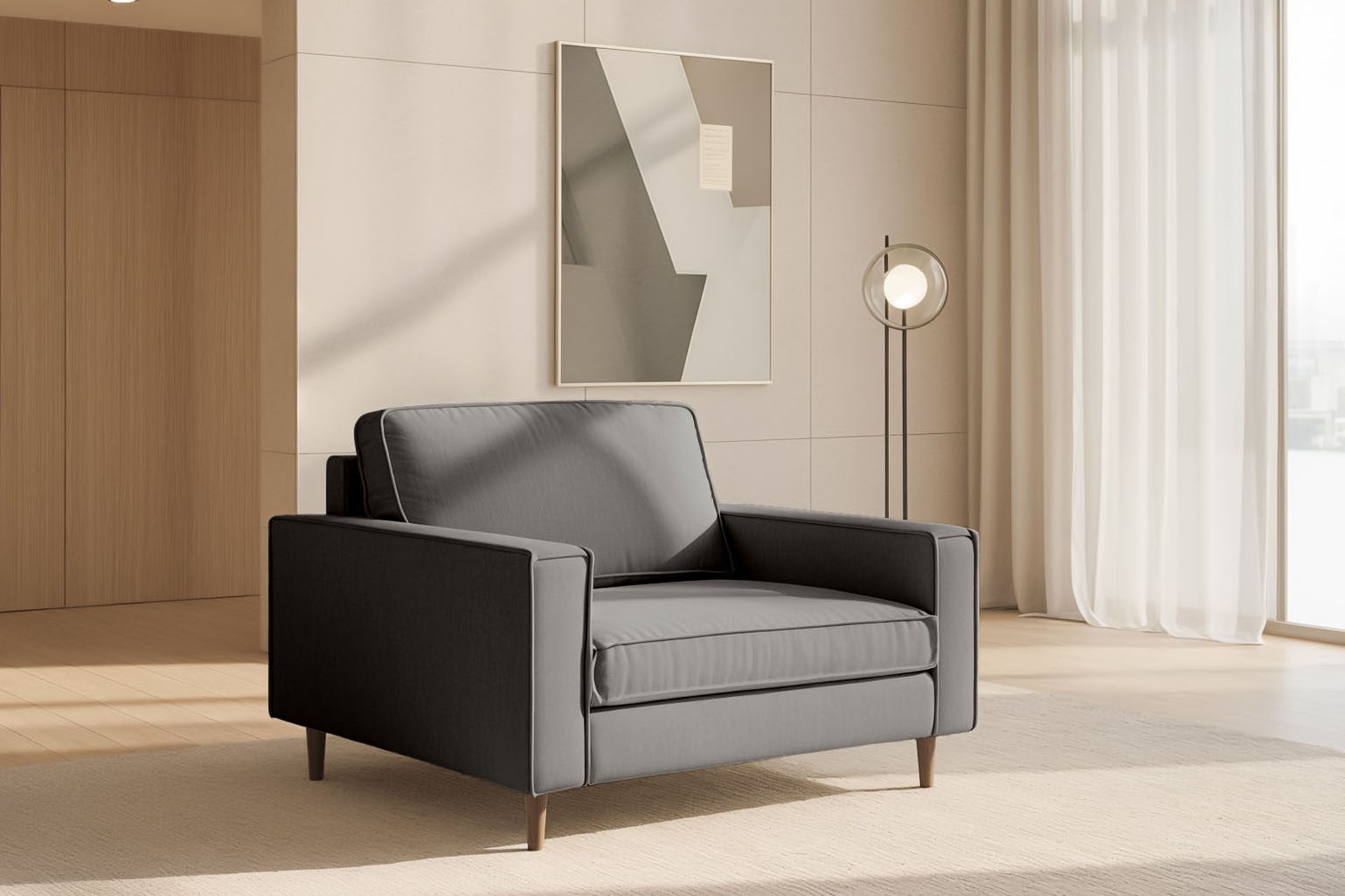 Home affaire Loveseat "Pinto Skandi 105 cm, Chenille, Struktur" mit Keder, günstig online kaufen