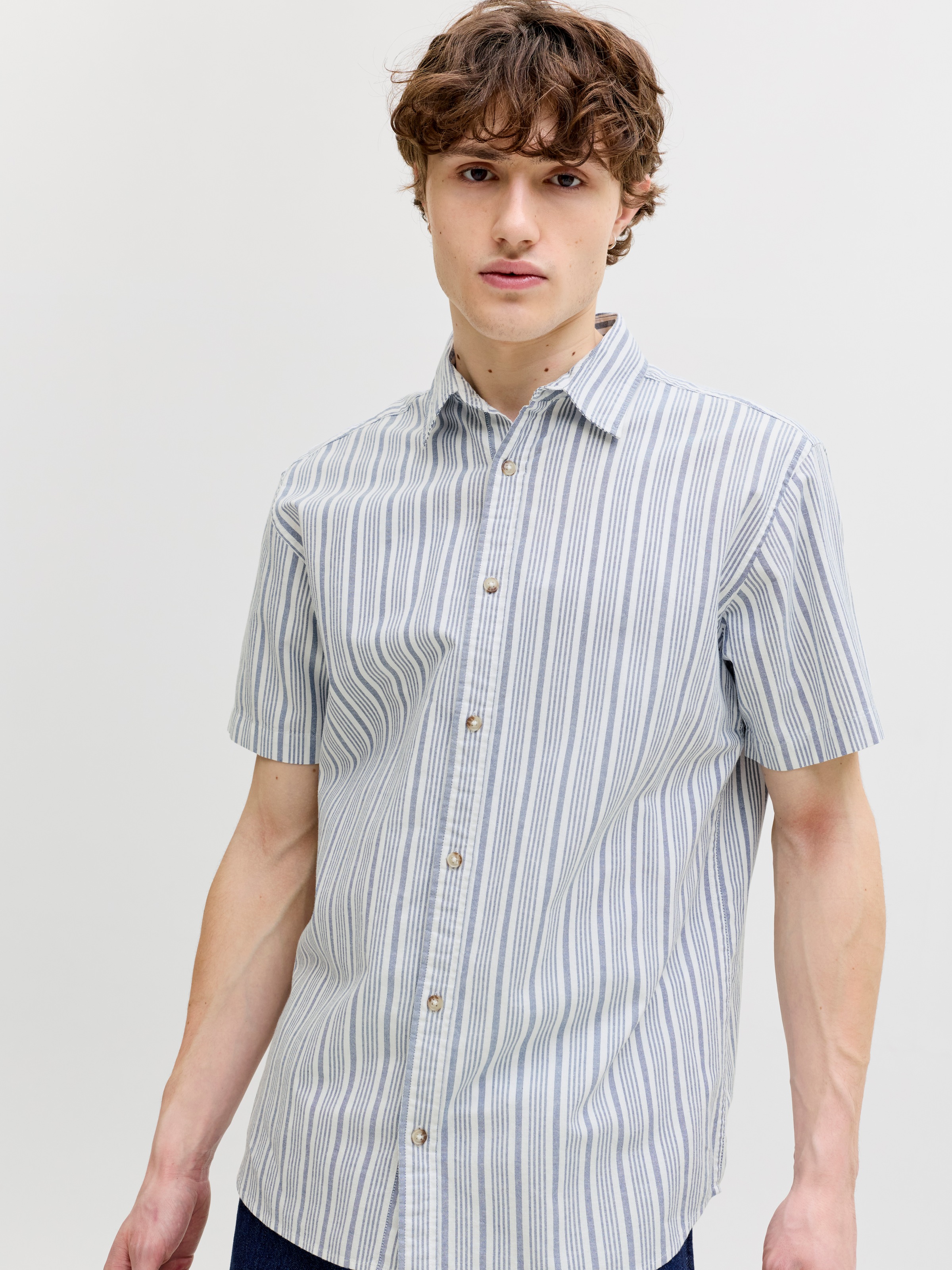 Jack & Jones Kurzarmhemd "JJCHAD OXFORD STRIPE SHIRT SS" günstig online kaufen