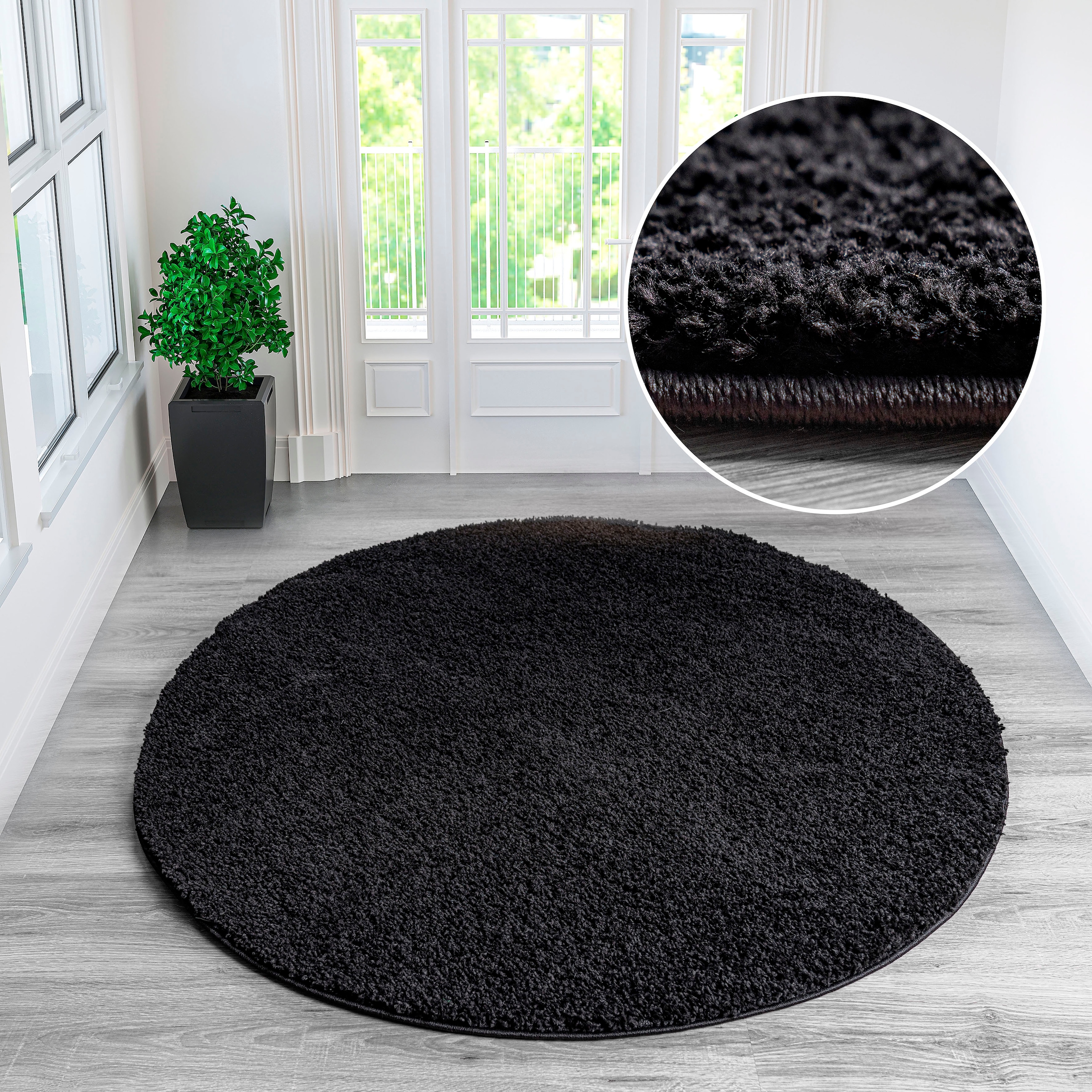 OTTO home Hochflor-Teppich "Viva Shaggy, in Standard- und Premium-Qualität, 30 mm oder 45 mm Höhe" rund 30 mm Höhe Uni Farben, einfarbig, weich, kuschelig, Läufer, Kundenliebling