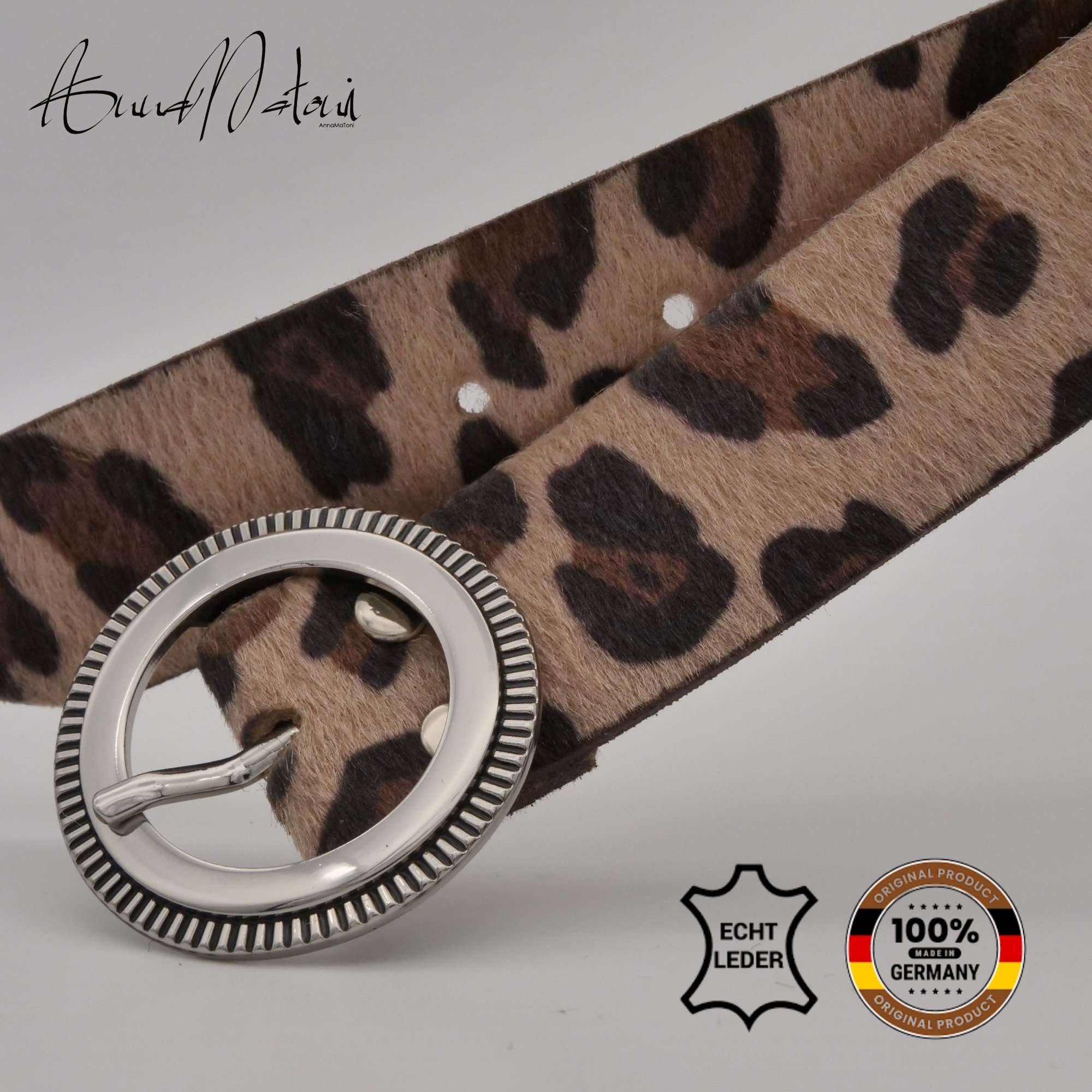 AnnaMatoni Ledergürtel »AnnaMatoni Damen Ledergürtel in hochwertigem Kunstfell in Leo«