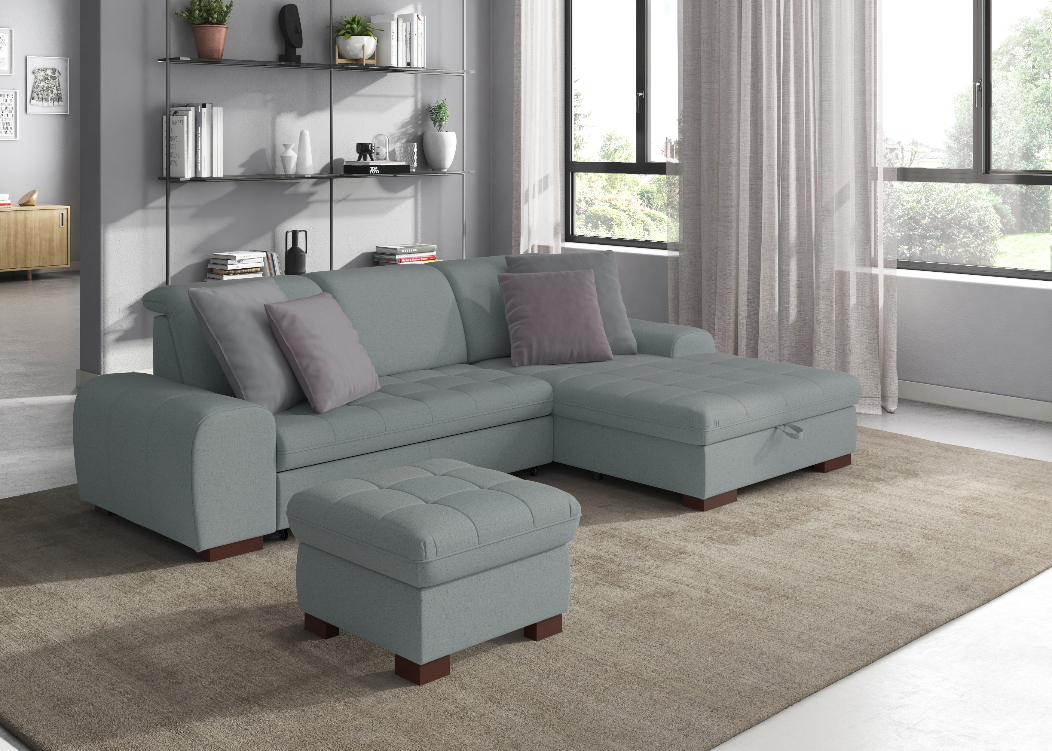 sit&more Ecksofa "Luxor L-Form" wahlweise mit Schlaffunktion, Bettkasten und Kopfteilverstellung