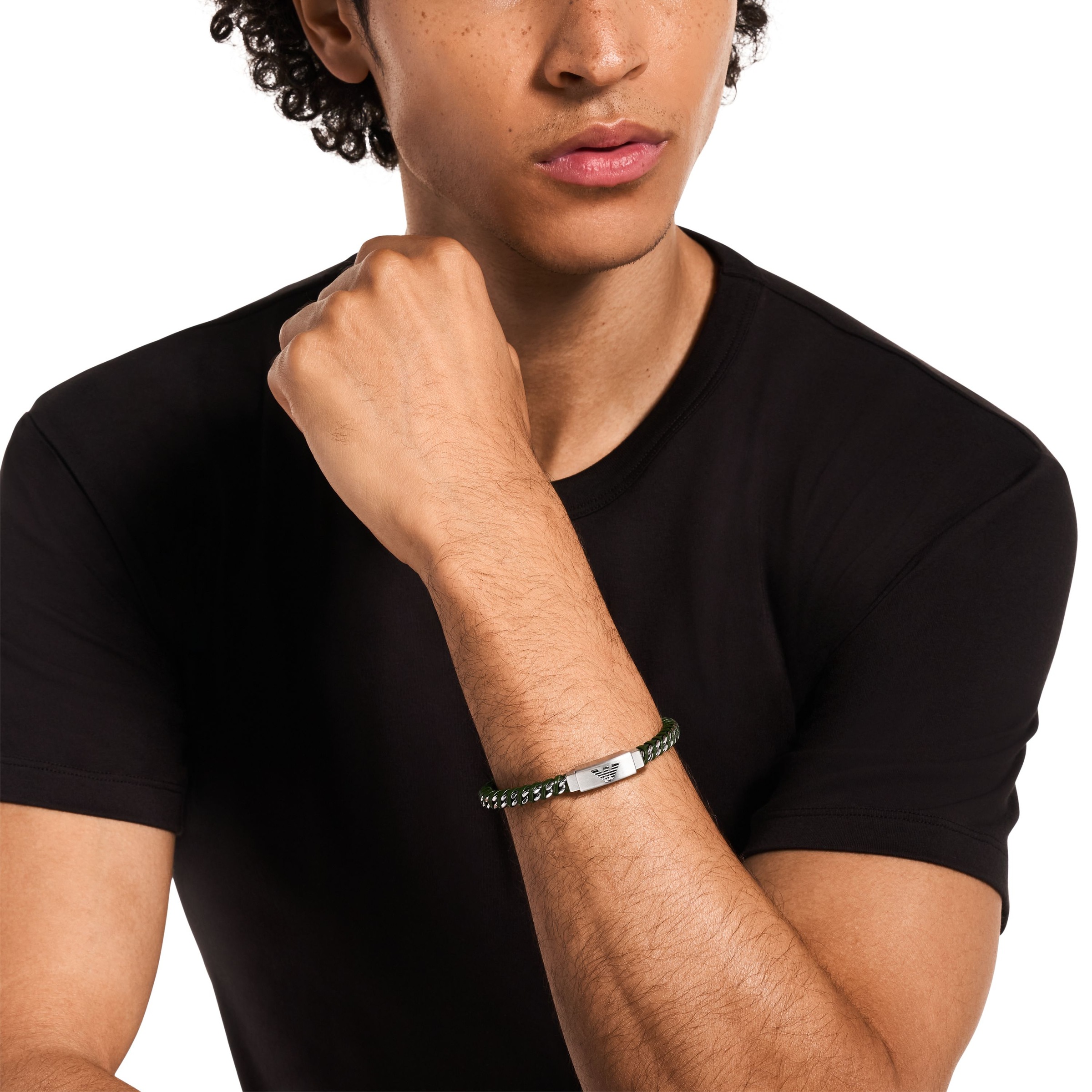 Emporio Armani Lederarmband »Schmuck Geschenk Edelstahl, Leder«