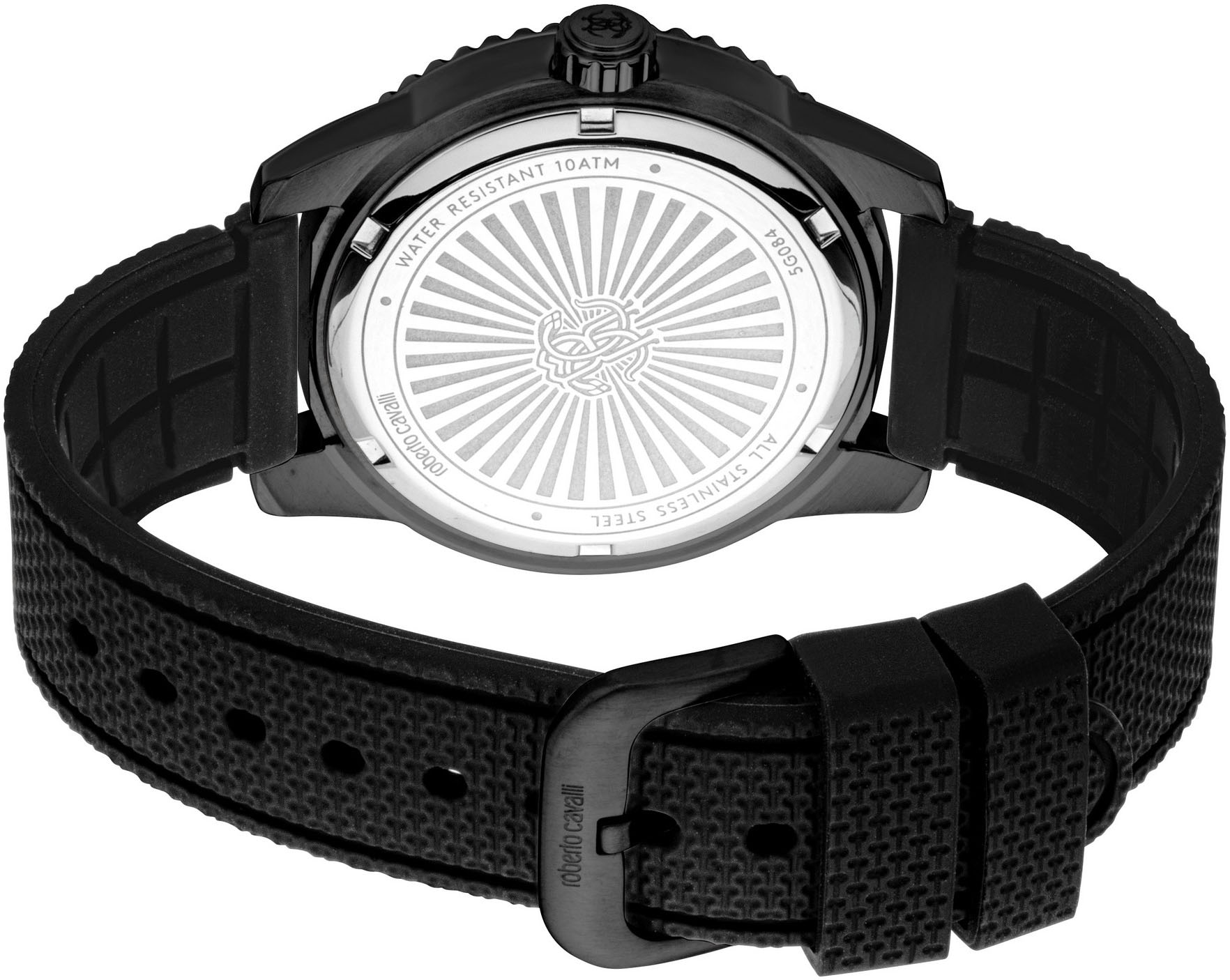 roberto cavalli Quarzuhr »Uomo Trend II«, Armbanduhr, Herrenuhr, Silikonarmband, analog, Tag