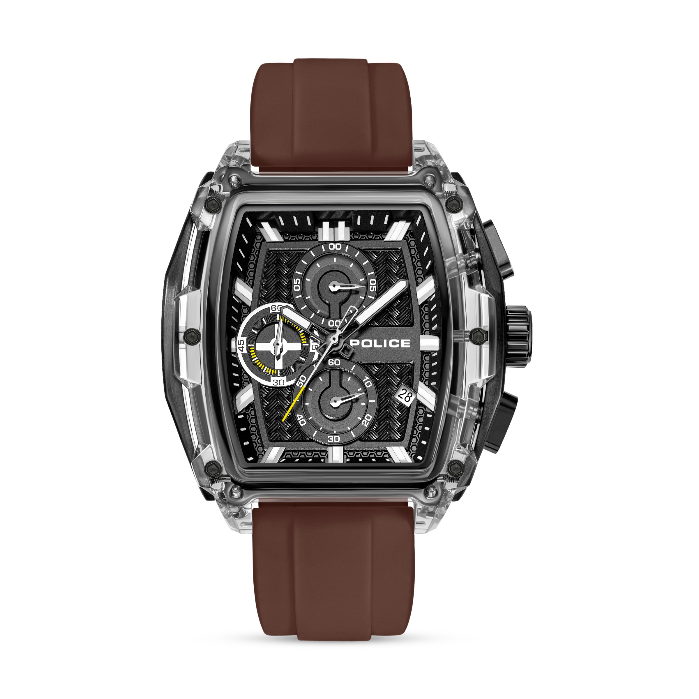 Police Chronograph »Clout Tank« Quarzuhr, Armbanduhr, Herrenuhr, Silikonarmband