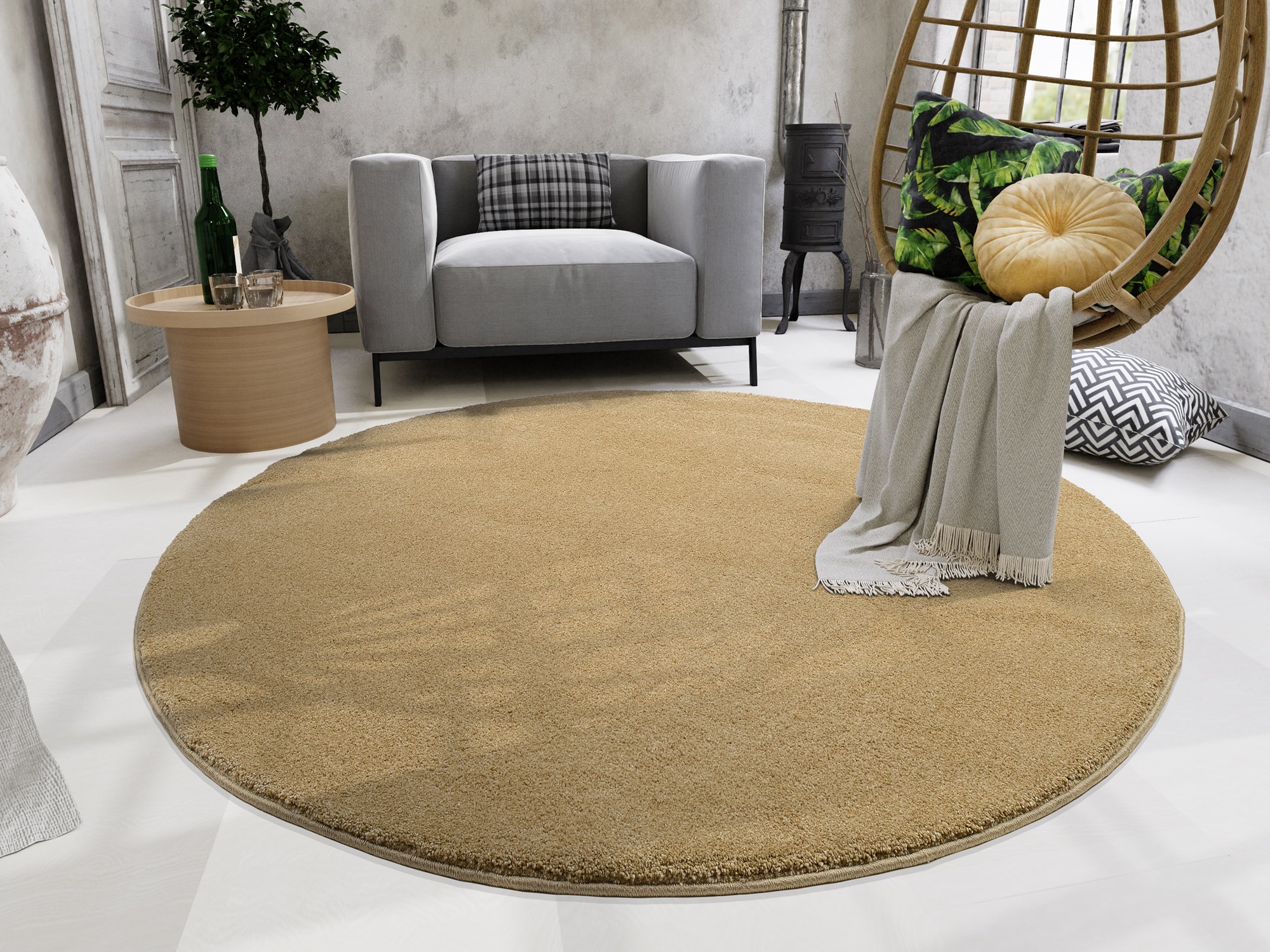 OCI DIE TEPPICHMARKE Teppich »NEW VILLA MELANGE«, rund, 20 mm Höhe, maschinell gewebt, strapazierfähig, alle Wohnräume