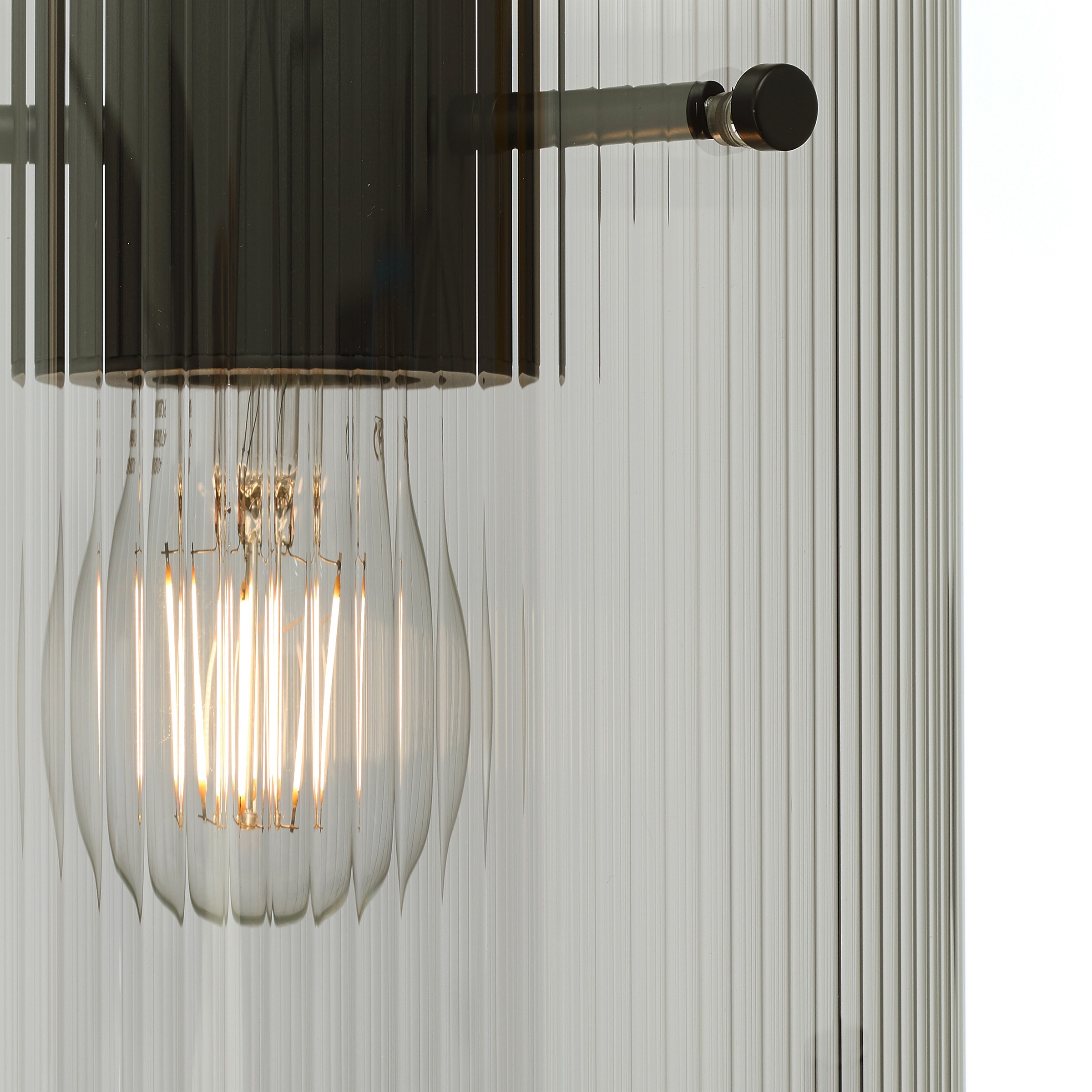 Brilliant Pendelleuchte »Riffelini«, 3 flammig, Leuchtmittel E27 | ohne Leuchtmittel, 150 x 98 x 18 cm, 3x E27, kürzbar, geriffeltes Rauchglas, anthrazit