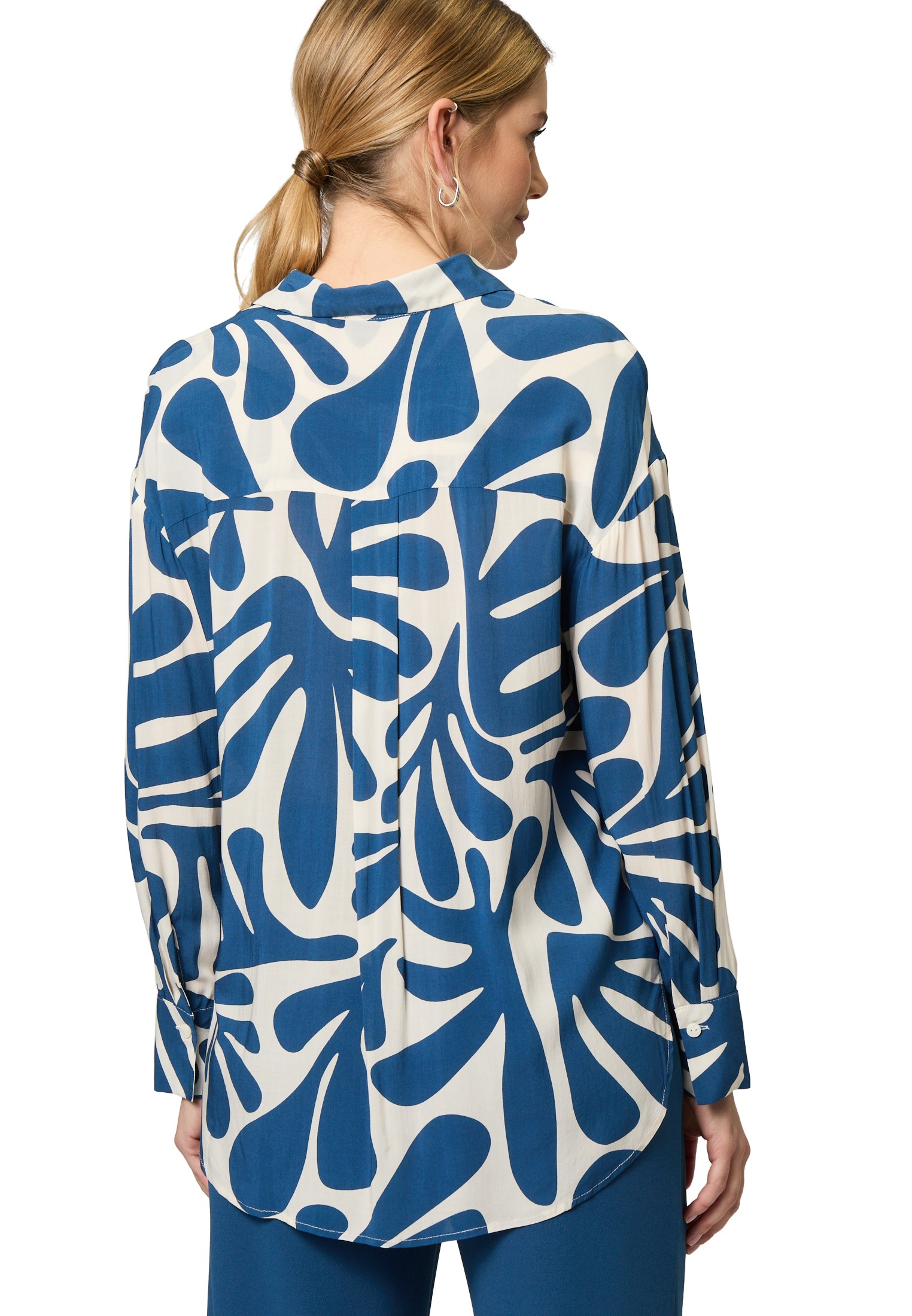Zero Schlupfbluse »zero Oversized-Bluse mit Blattmuster«