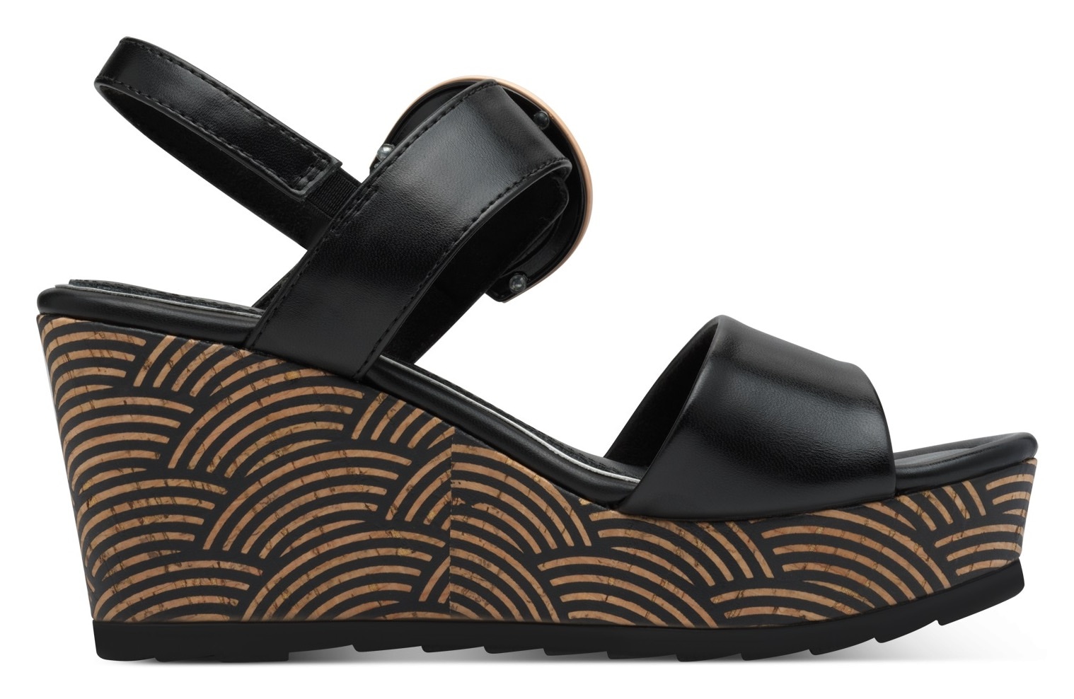 MARCO TOZZI Keilsandalette, Riemchensandale, Sommerschuh mit schmuckbesetzter Zierschnalle