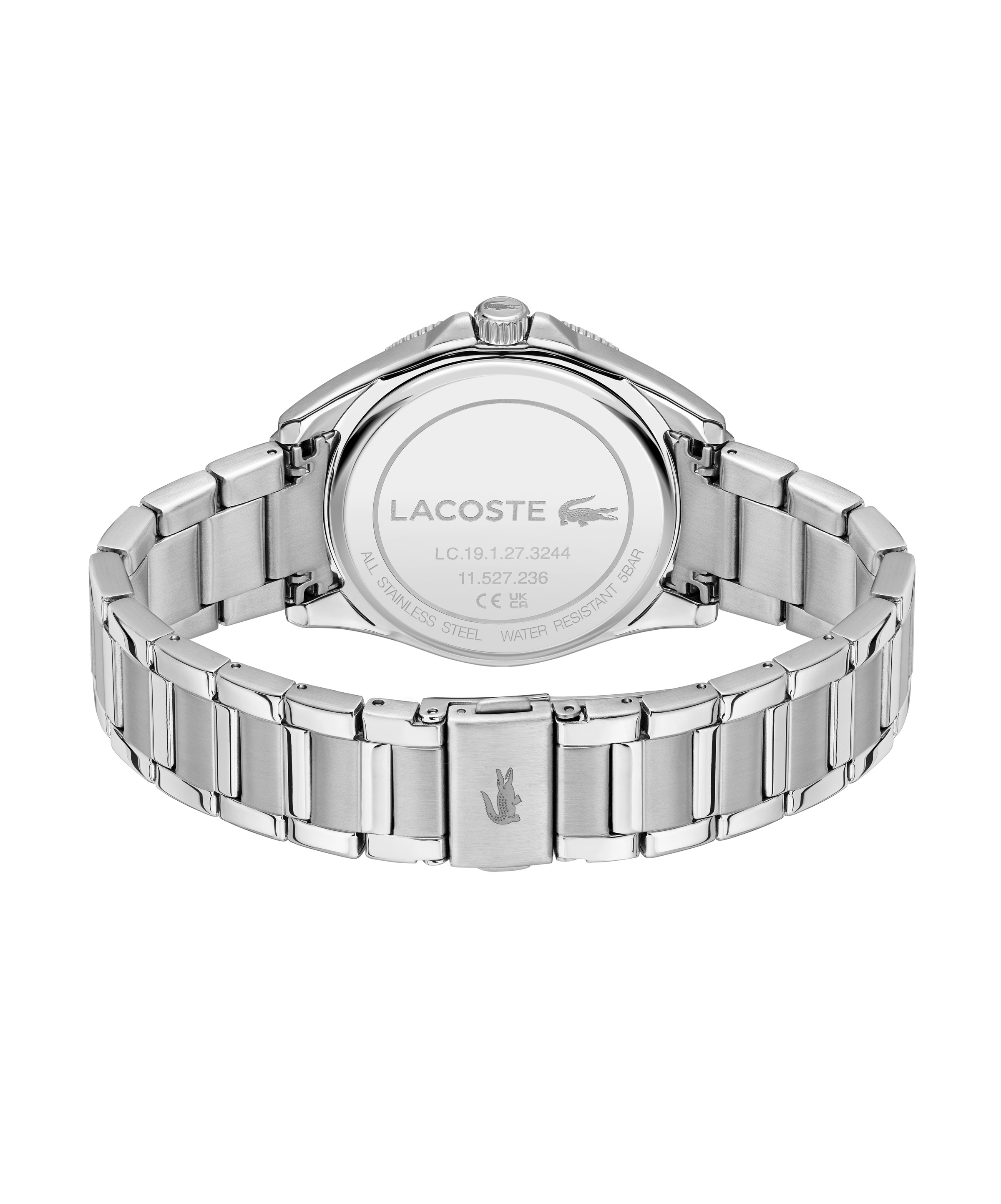 Quarzuhr LACOSTE "MAINSAIL", edelstahlfarben, silberfarben, Armbanduhren, Herren, Quarzuhr, Armbanduhr, Herrenuhr, Edelstahlarmband, analog 3