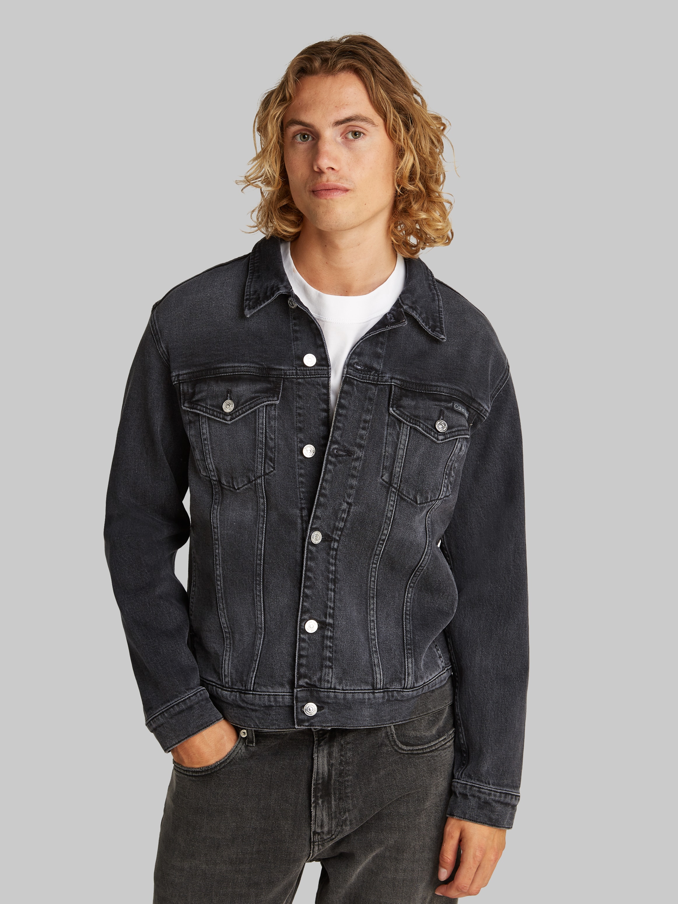 Calvin Klein Jeans Jeansjacke »SLIM DENIM JACKET«, in schwarzer Waschung