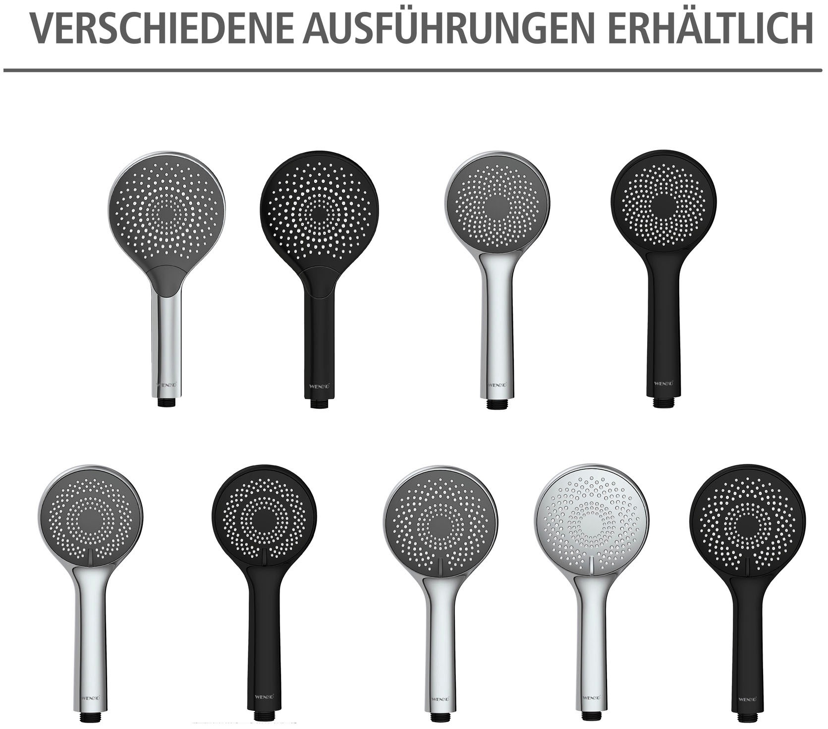 WENKO Handbrause »Watersaving«, (1 tlg.), Schwarz matt, Ø 12 cm