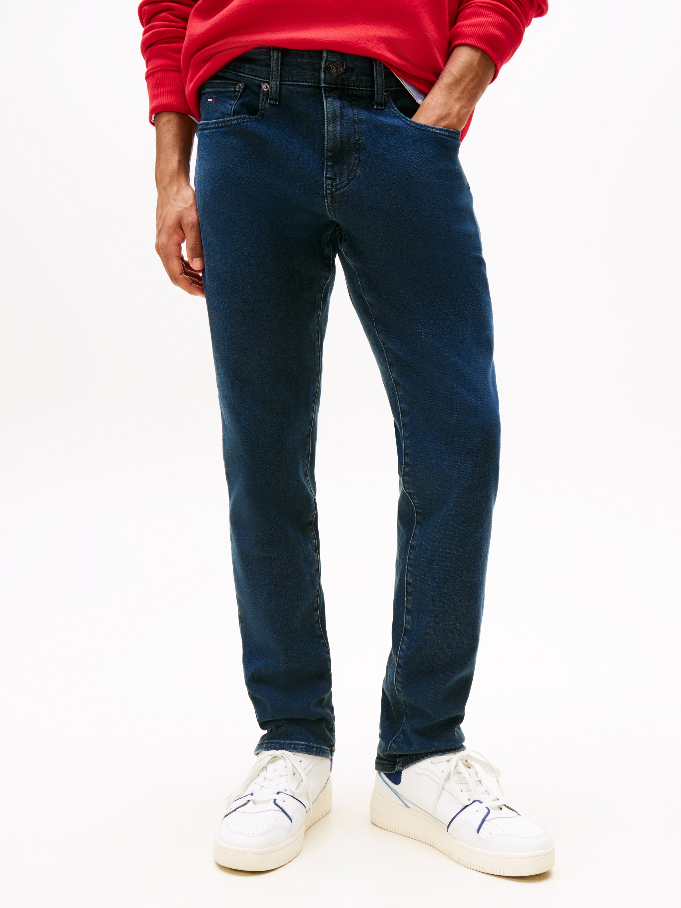Tommy Jeans Gerade Jeans "SCANTON SLIM BI0234", Mit Markenlabel aus Leder h günstig online kaufen