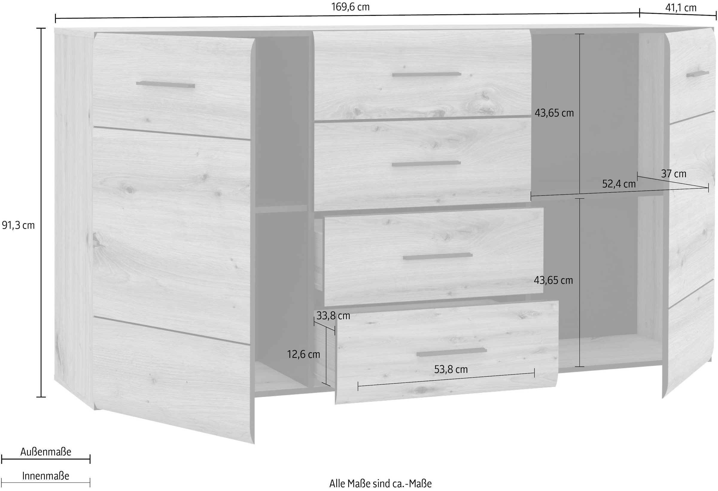 FORTE Sideboard, Breite ca. 169 cm