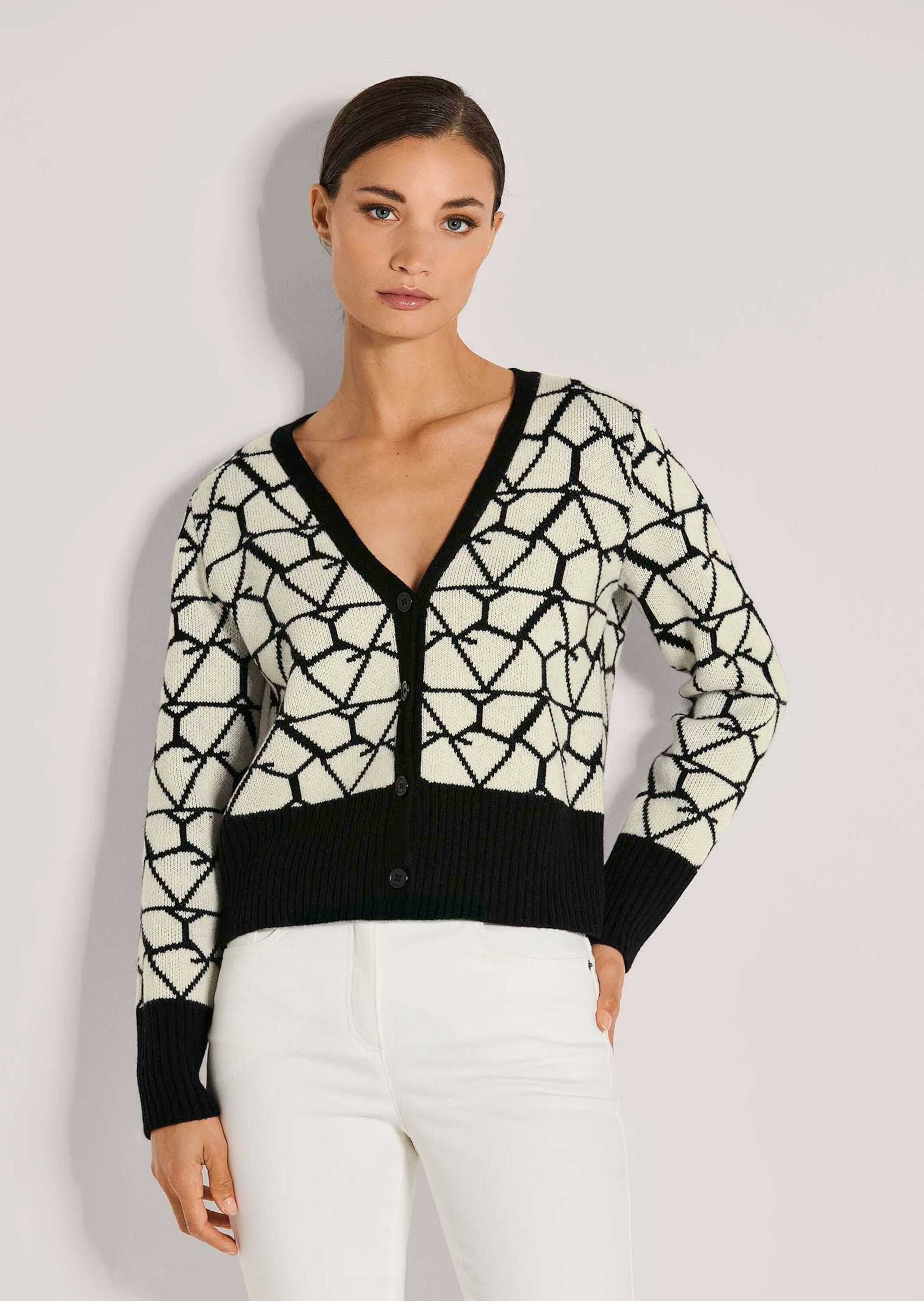 MADELEINE Strickjacke »Strickjacke Langarm Jacquard-Cardigan mit Kaschmir«