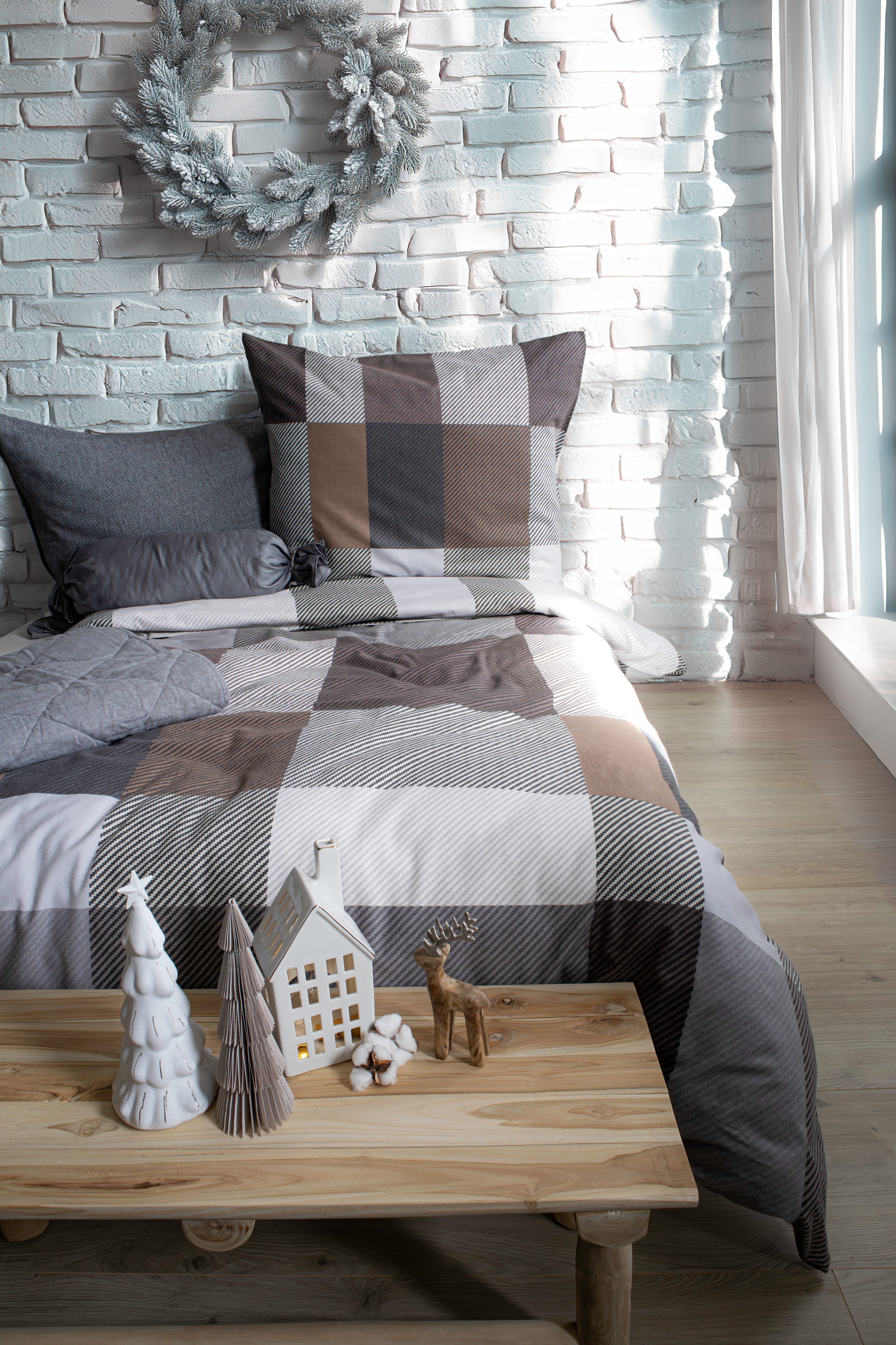 fleuresse Bettwäsche "Aspen" 2 Stk. tlg. Feinbiber mit Karo günstig online kaufen