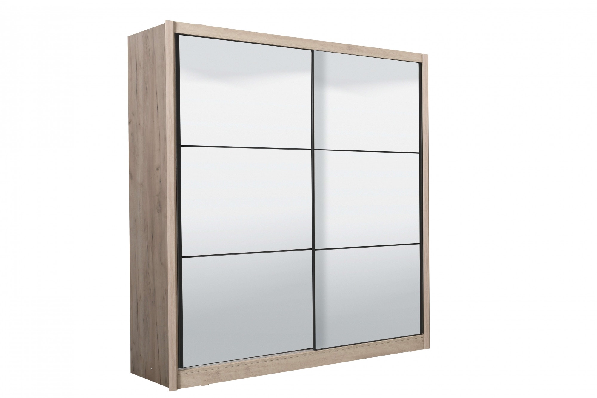 Home affaire Schwebetürenschrank "Navara Kleiderschrank mit Spiegel Wäscheschrank" mit kompletter Spiegelfront, FSC-zertifiziert, 213,5x215,5x61cm
