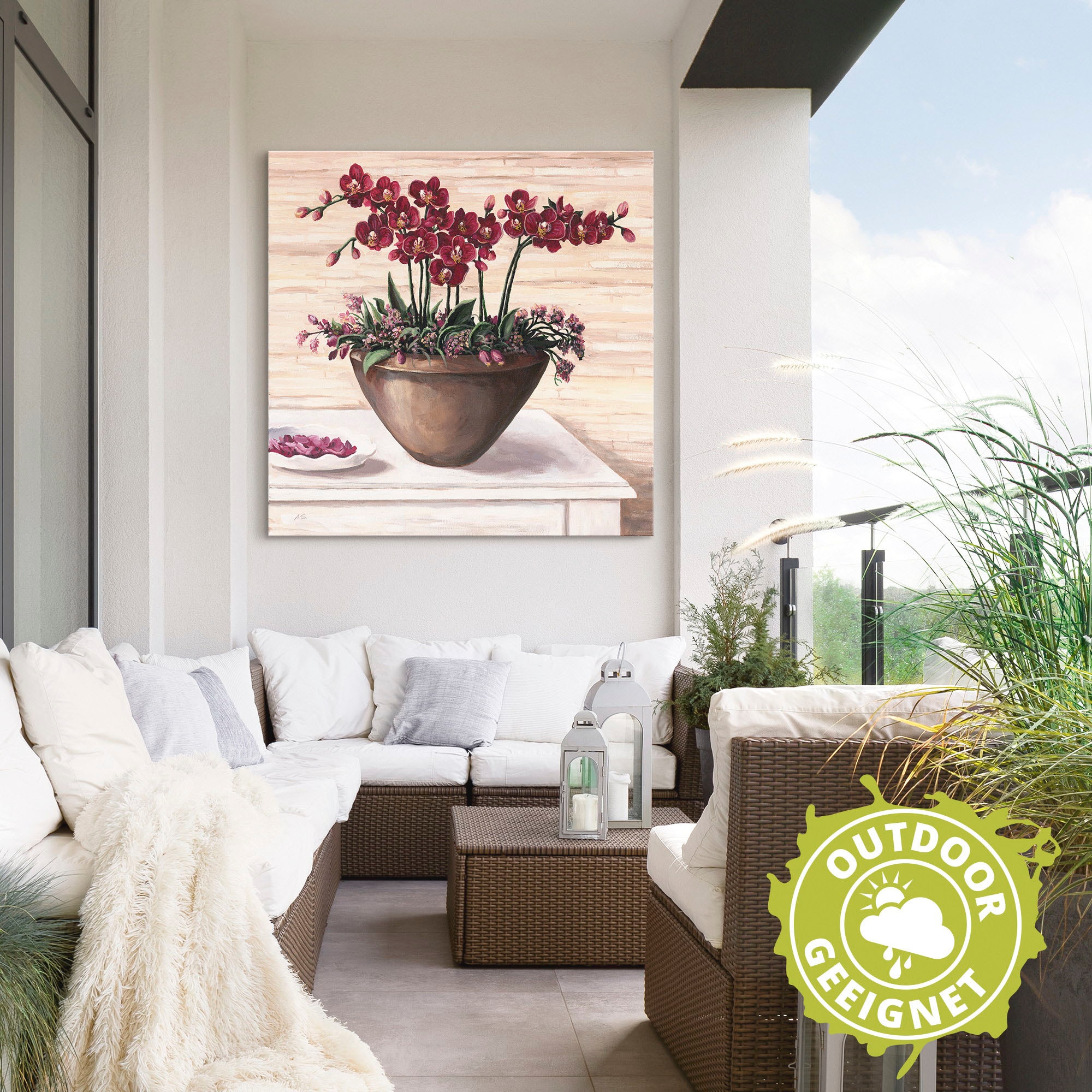Artland Wandbild »Orchideen in Bordeaux«, Blumen, (1 St.), als Alubild, Outdoorbild, Leinwandbild, Wandaufkleber, versch. Größen