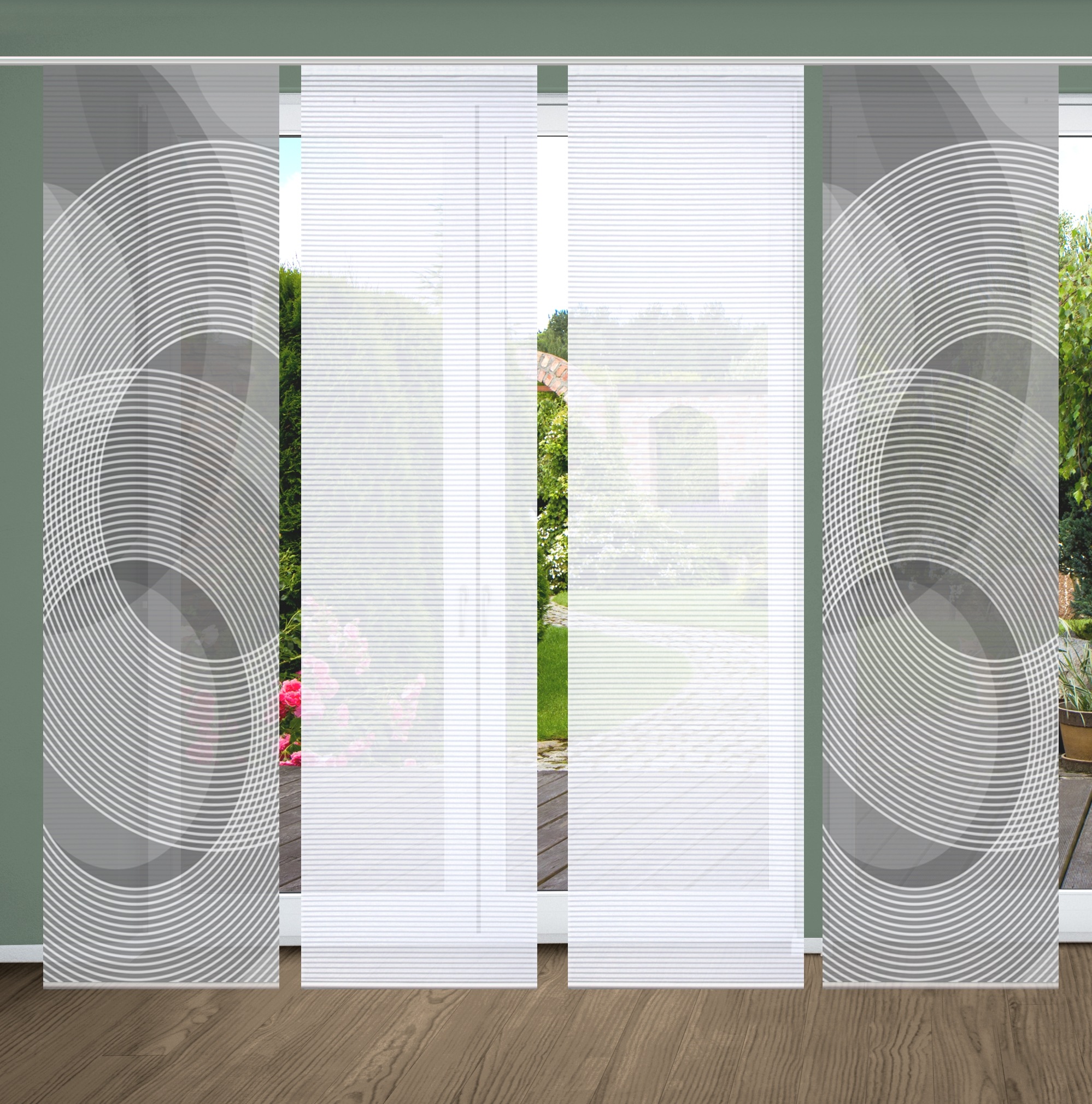 HOME in green Schiebegardine "AFONSO" Paneelwagen 4 Stk. tlg. SET DIGITALDR günstig online kaufen