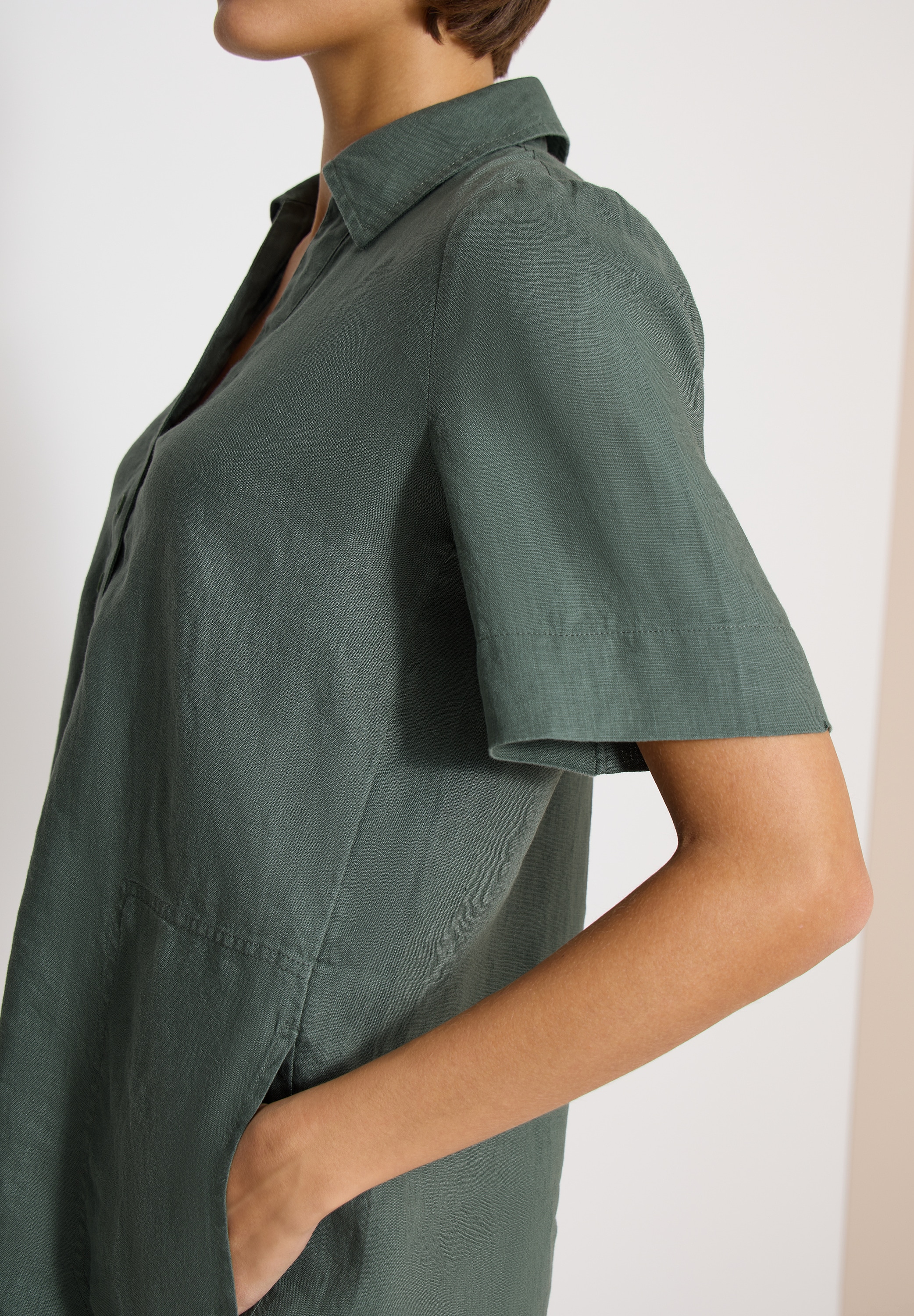 Cecil Blusenkleid Eingrifftaschen Sommerkleid aus Leinen