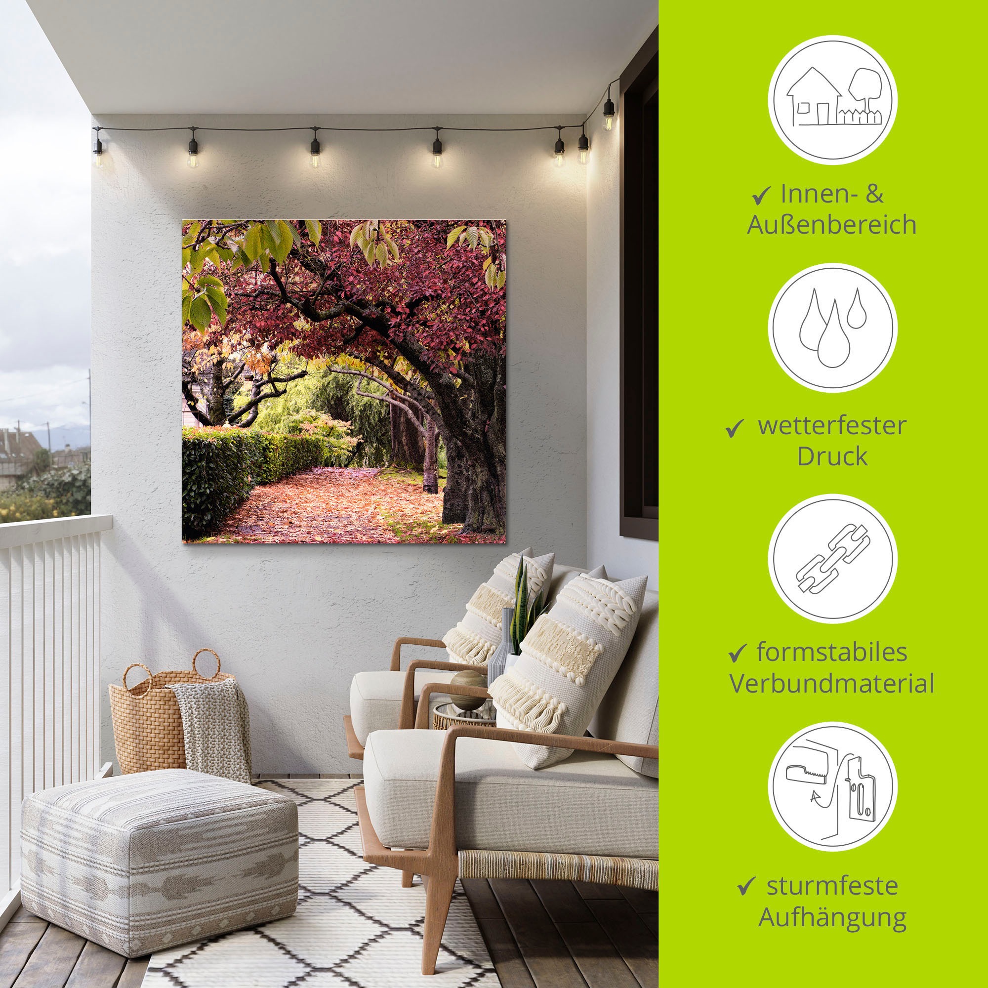 Artland Wandbild »Baumbogen«, Bäume, (1 St.), als Alubild, Outdoorbild, Leinwandbild, Poster in verschied. Größen