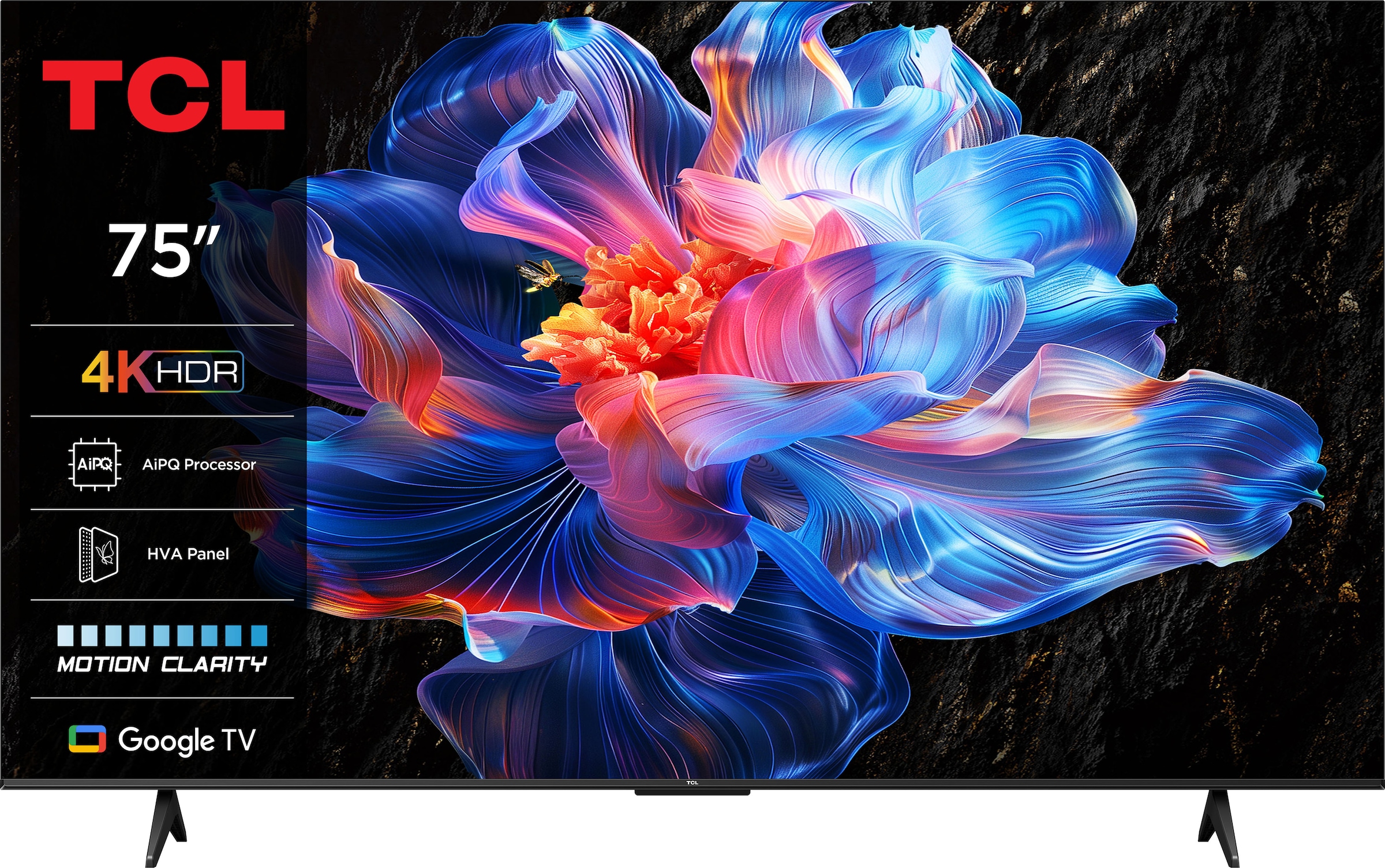 TCL LED-Fernseher »75V6CX1«, 4K Ultra HD, Google TV-Smart-TV, 4K HDR, Multi-HDR, Dolby Vision, Game Master, Smart TV, Apple TV, AiPQ