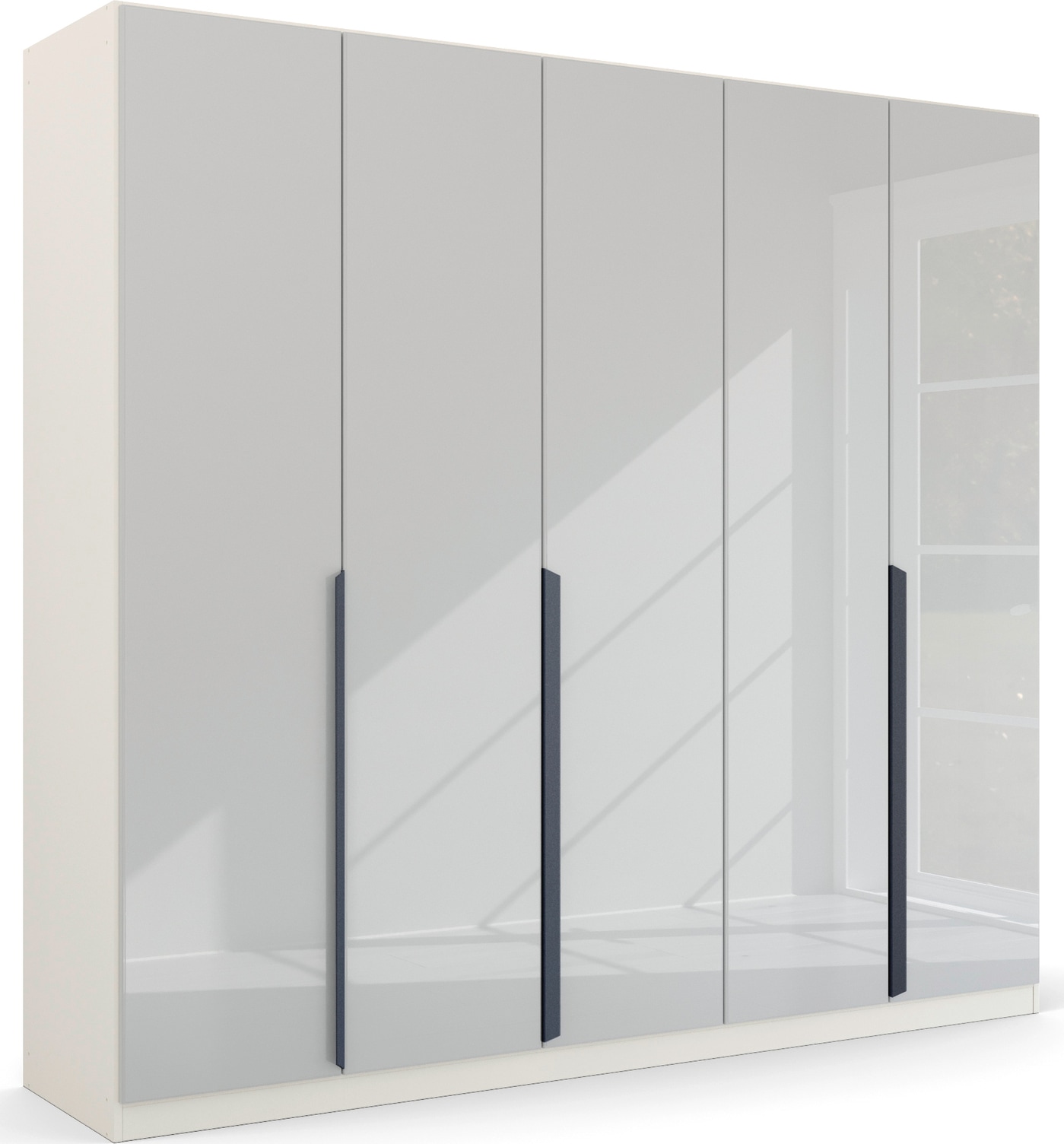 rauch Drehtürenschrank "Kleiderschrank Schrank Garderobe Ankleide MODERN BY QUADRA SPIN" Breiten: 181/226/271 cm, Höhe 210 cm, mit hochwertiger Glasfront und Stangengriff MADE IN GERMANY