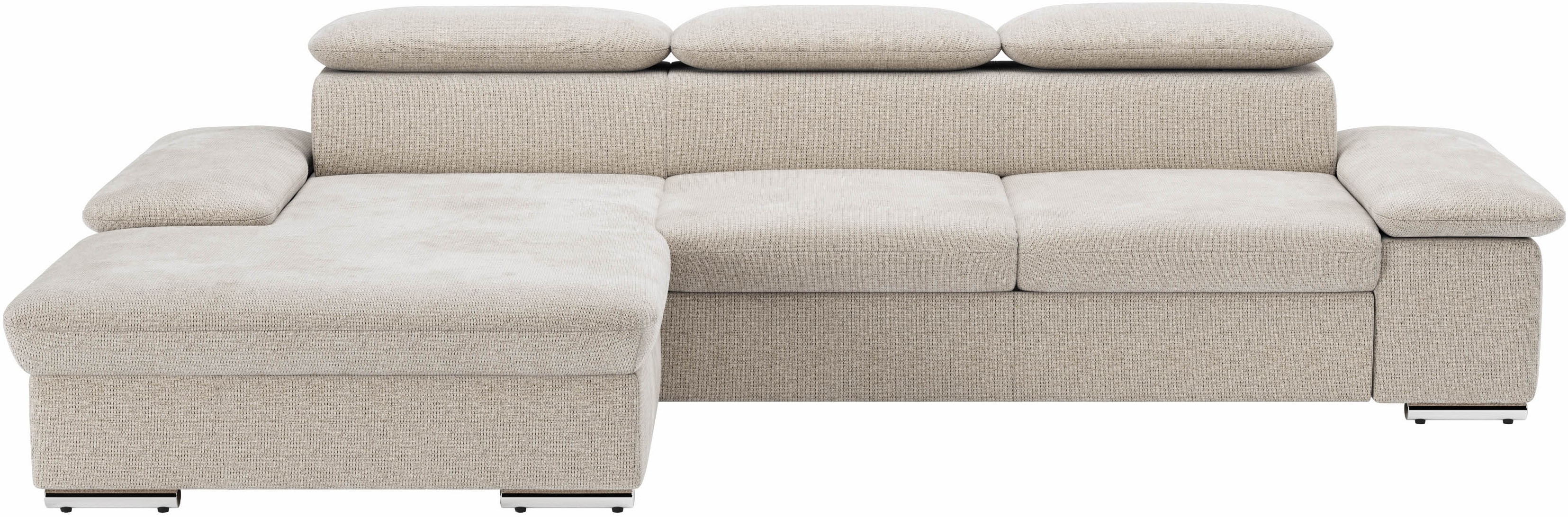 sit&more Ecksofa "Valantine L-Form, B: 286 cm" mit Arm- & Kopfteilverstellung, optional mit Schlaffunktion